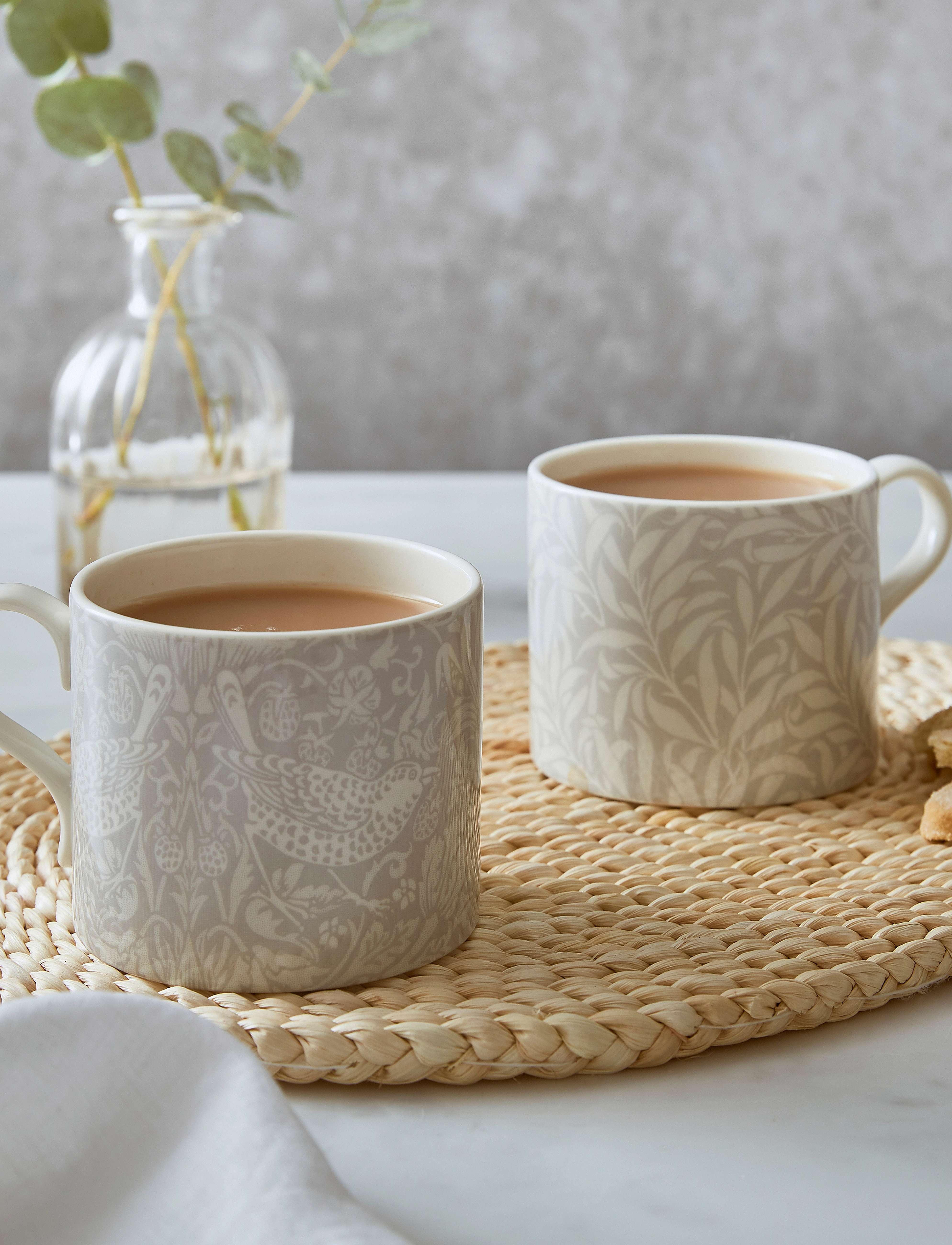 Morris & Co Pure Willow Bough 12Fl.oz Mug Set Of 2, 34 CL, Cups Mugs, Grau - Coffee Cups, Homeware