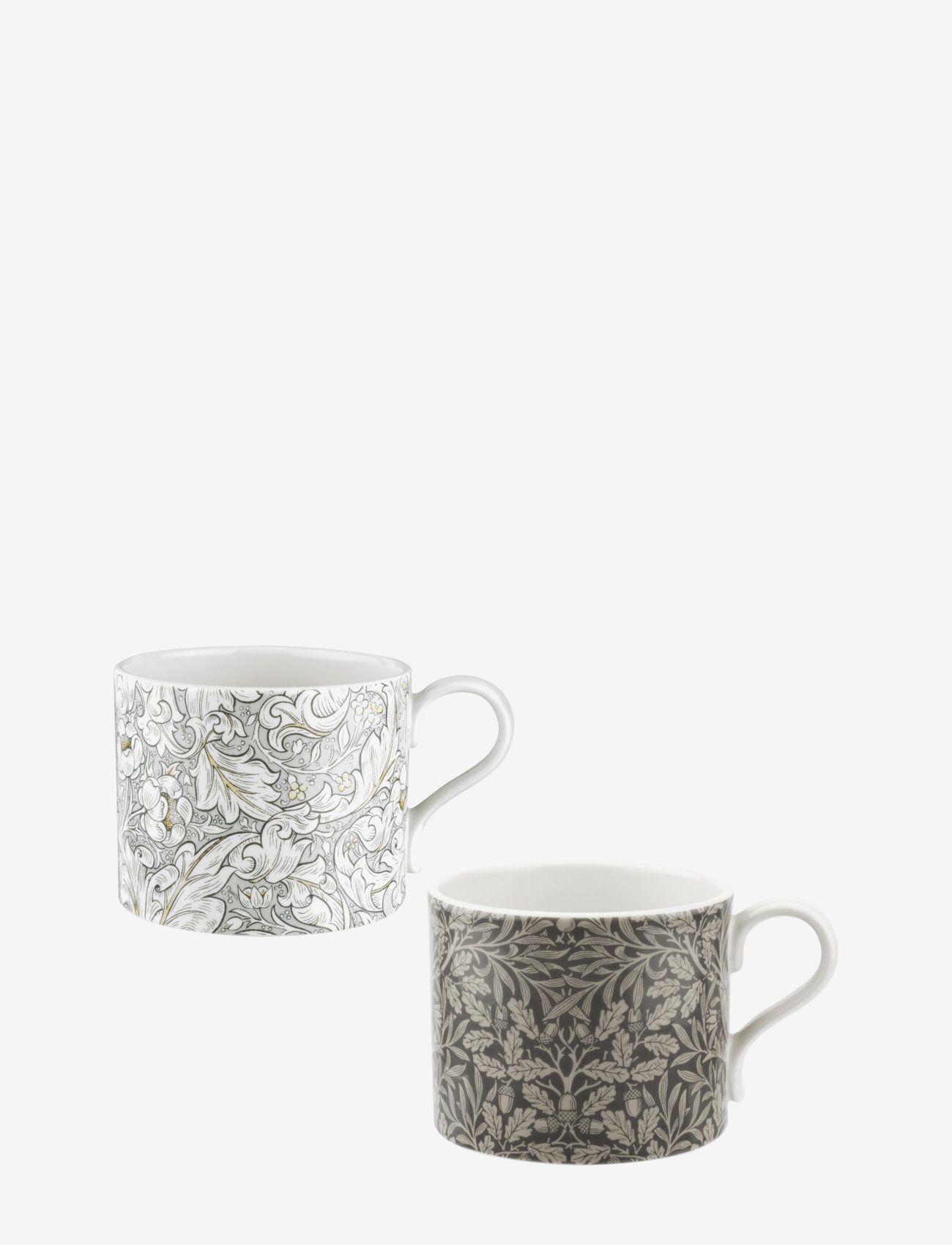 Morris & Co Morris Bachelors & Acorn 12Fl.oz Mug Set Of 2, Coffee Kop, Grå, Str: 34 CL