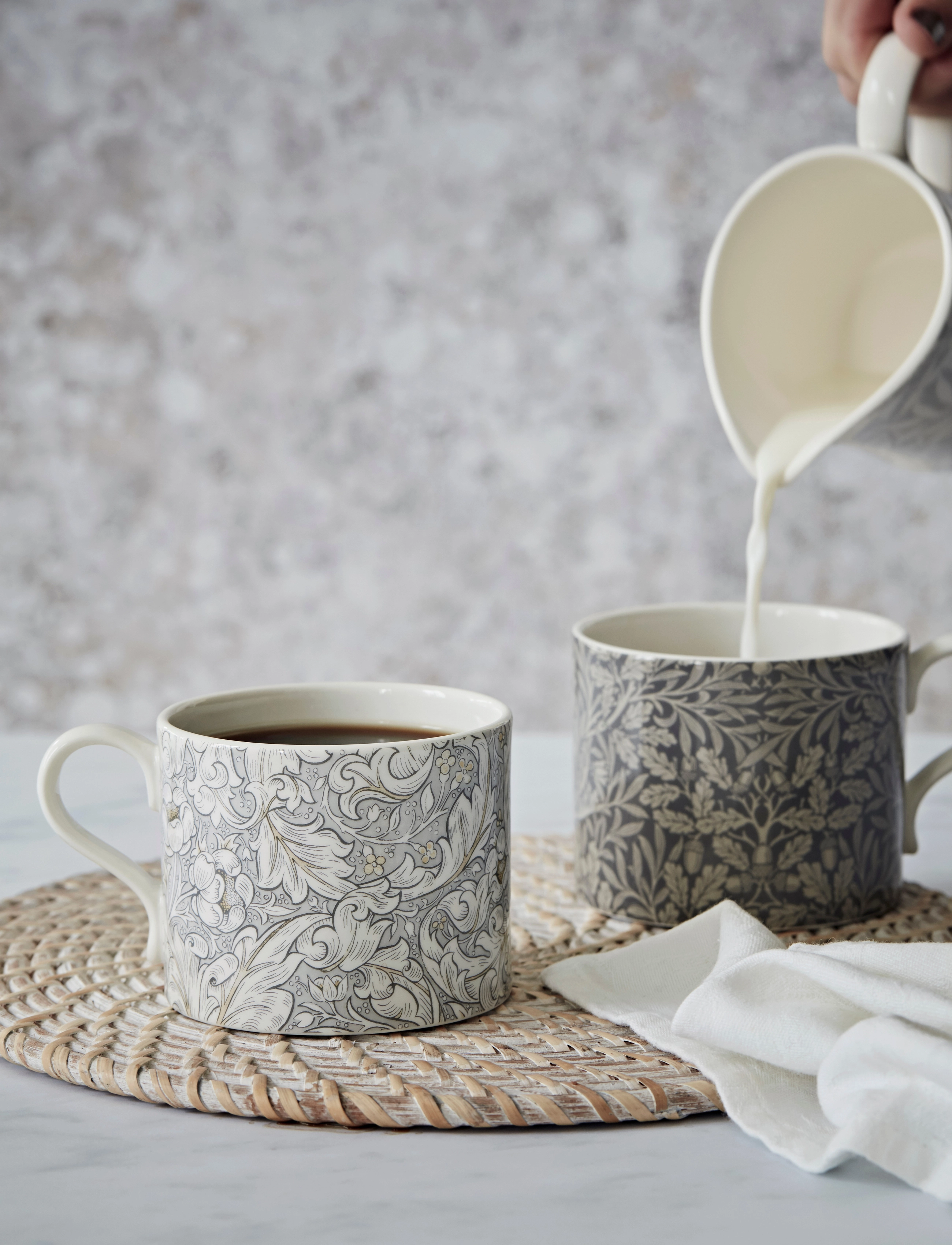 Morris & Co Bachelors Acorn 12Fl.oz Mug Set Of 2, 34 CL, Cups Mugs, Grau - Coffee Cups, Homeware