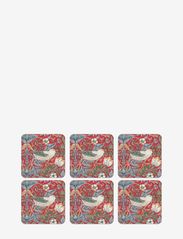 Coasters Strawberry Thief Red  6-p - RED