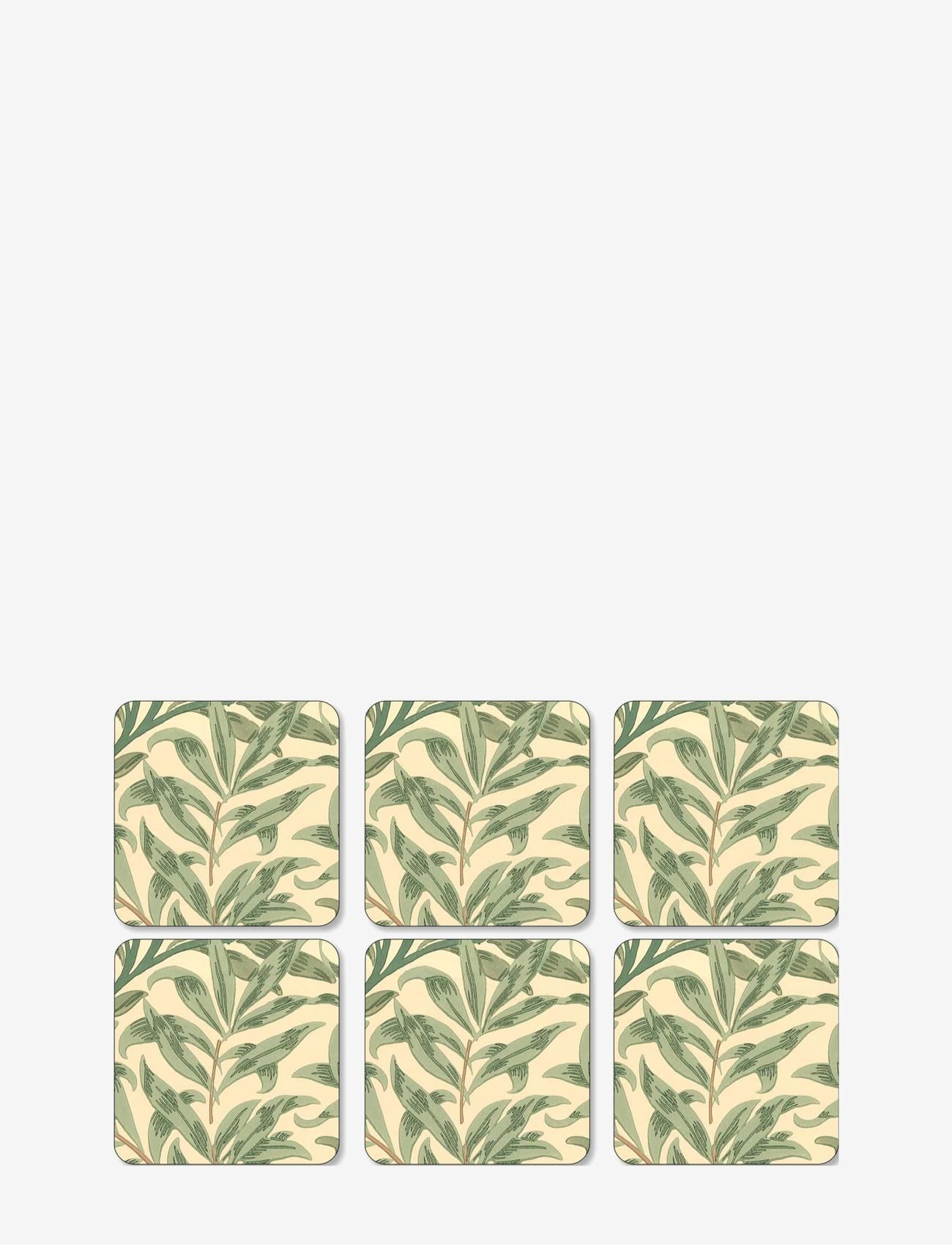 Morris & Co Coasters Willow Bough Green 6-P, Coaster, Multi/mønstret, Str: ONE SIZE