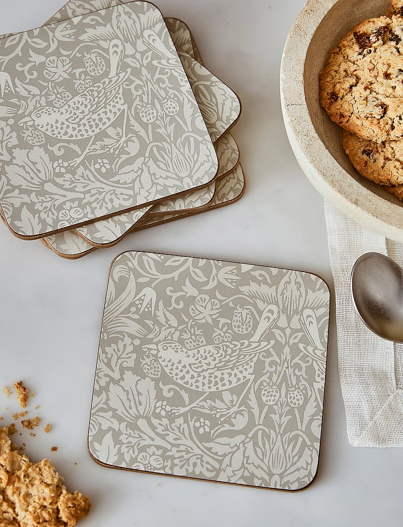 Morris & Co - Coasters Pure Strawberry Thief 6-p - tassialused - grey - 1