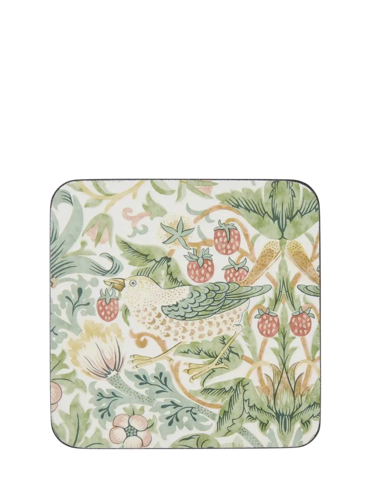 Morris & Co - Strawberry Thief  Coasters - Set of 6 - glasbrikker - green - 2