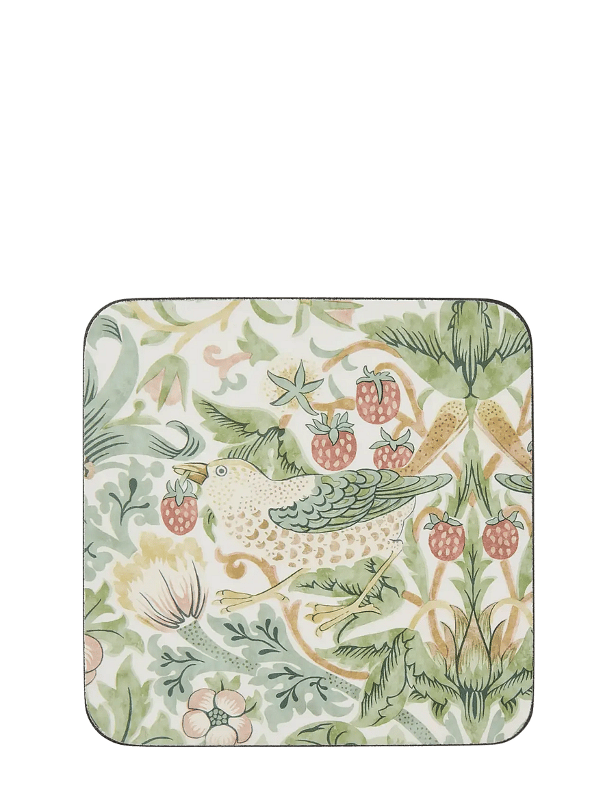Morris & Co - Strawberry Thief Coasters - Set of 6 - glasuntersetzer - green - 2