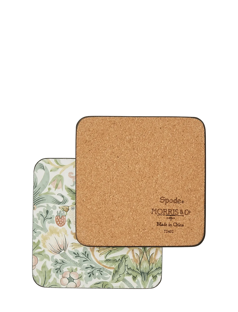 Morris & Co - Strawberry Thief Coasters - Set of 6 - nach preis einkaufen - green - 2