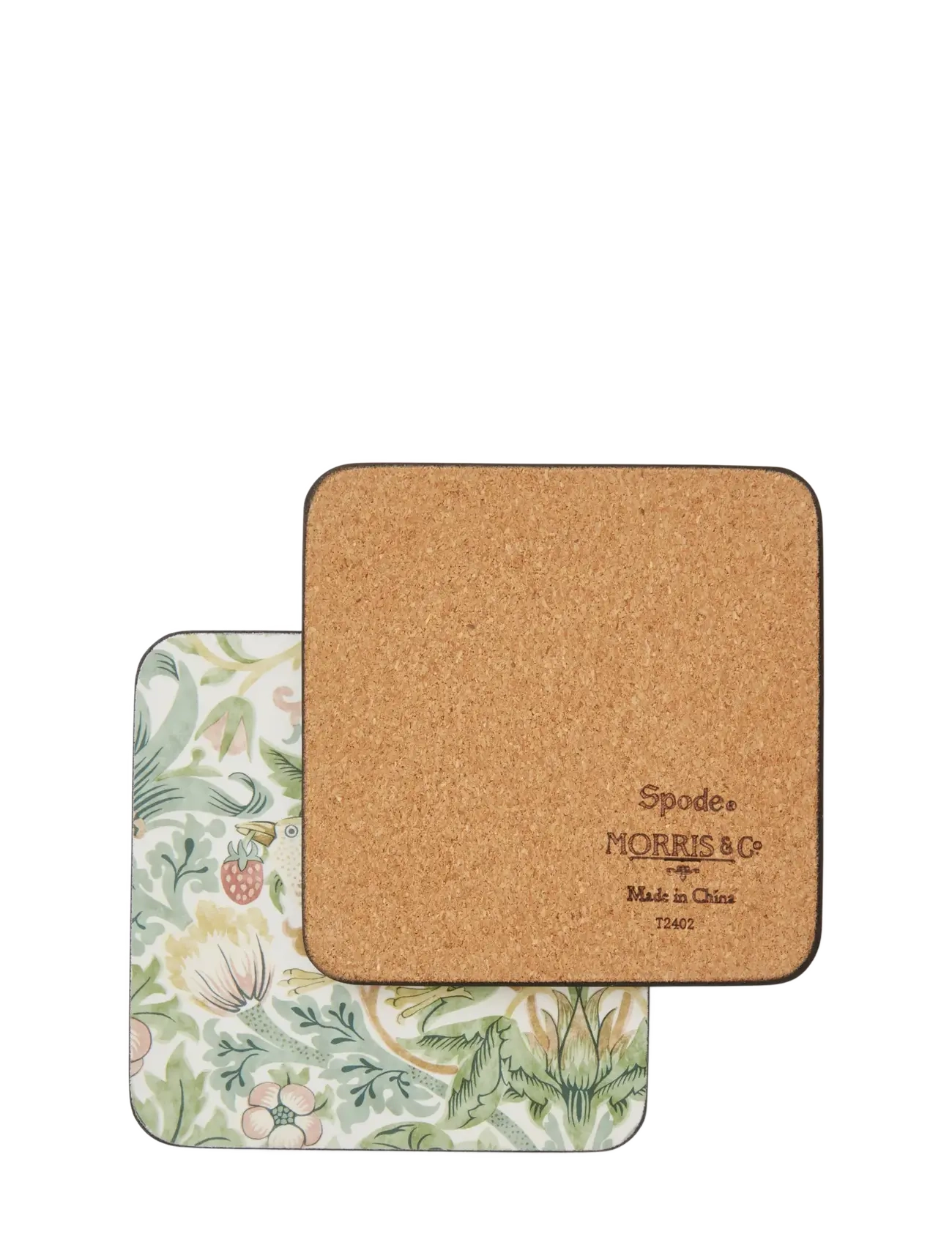 Morris & Co - Strawberry Thief  Coasters - Set of 6 - glasbrikker - green - 3