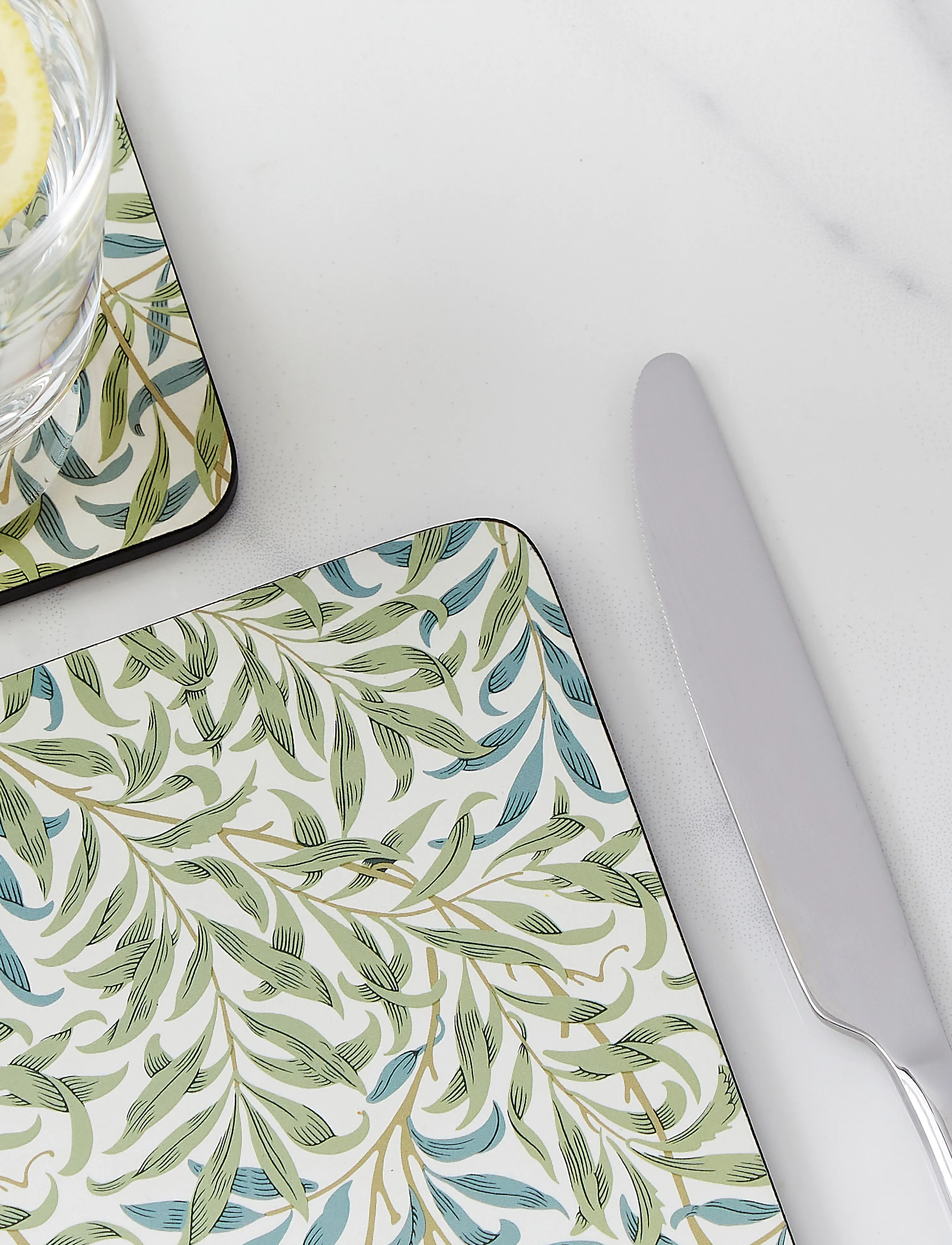 Morris & Co Willow Bough Coasters Set Of 6, 10.5X10.5 cm, Dining Table Accessories, Grün - Coasters, Homeware