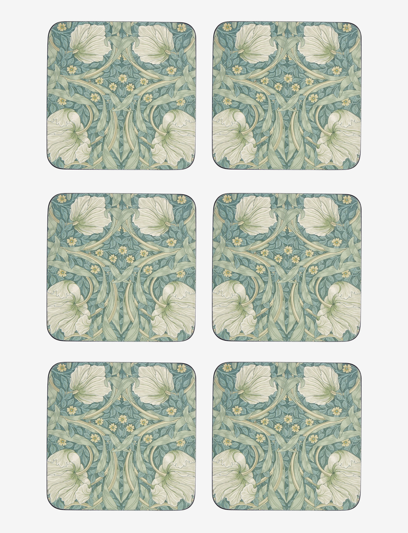 Morris & Co - Pimpernel Coasters - set of 6 - køb efter pris - green - 0