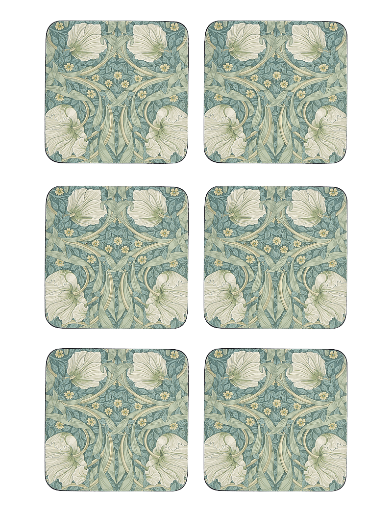 Morris & Co - Pimpernel Coasters - set of 6 - green - 0