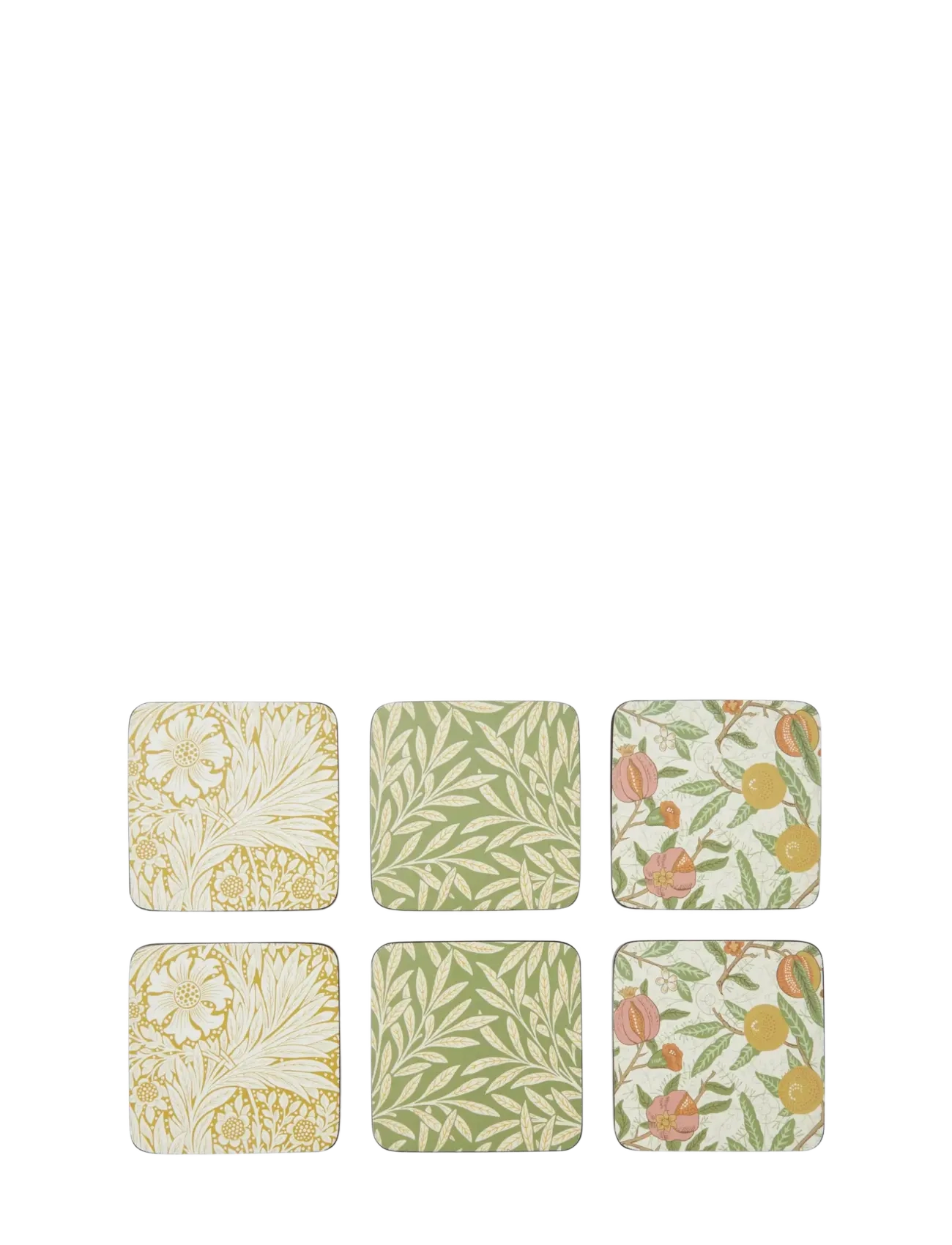 Morris & Co Simply Mixed Coasters Set Of 6, Coaster, Grøn, Str: 40.1X29.8CM