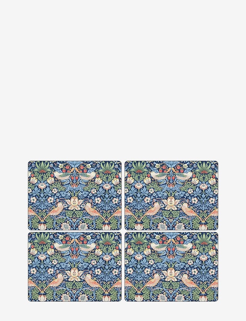 Morris & Co - Placemat Strawberry Thief 4-p - weihnachtsgedeck - blue - 0