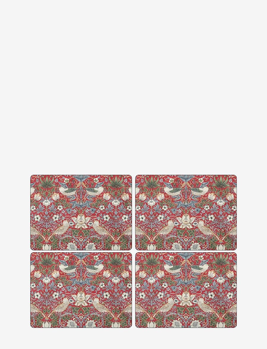 Morris & Co - Placemat Strawberry Thief 4-p - platzdeckchen - red - 0
