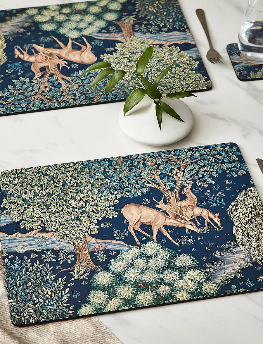 Morris & Co - Placemat Wightwick 4-p - glasuntersetzer - green - 0