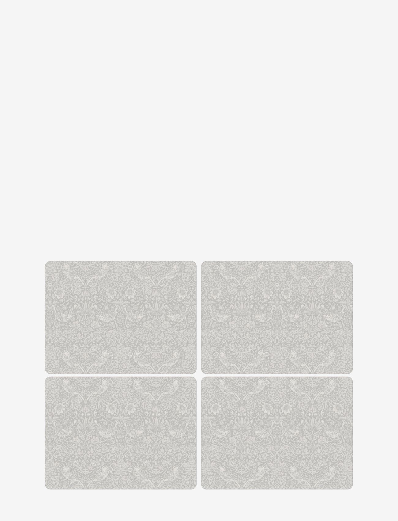 Morris & Co Placemat Pure Strawberry Thief 4-P, 40.1X29.8 cm, Kitchen Textiles, Grau - Placemats, Homeware