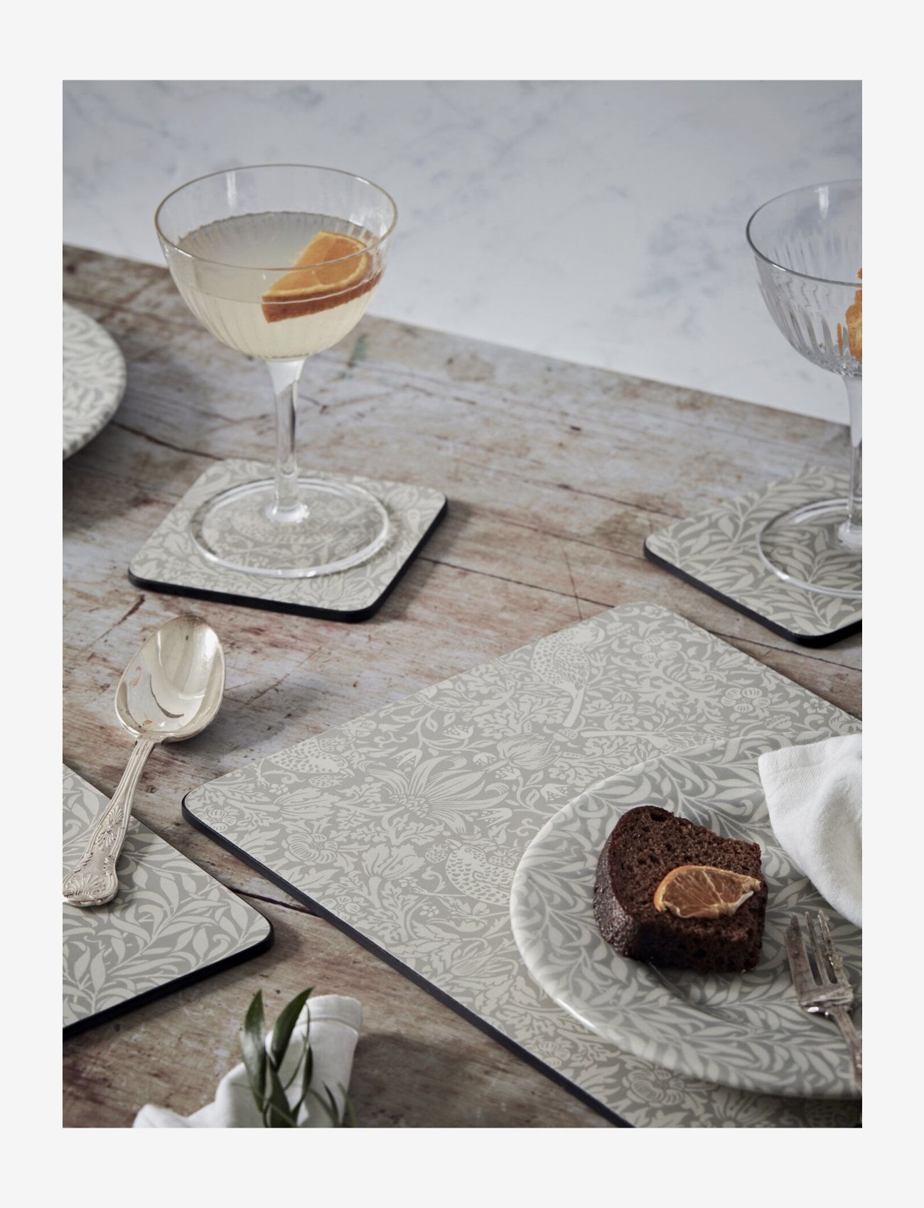 Morris & Co - Placemat Strawberry Thief 4-p - sets de table et dessous de verre - grey - 1