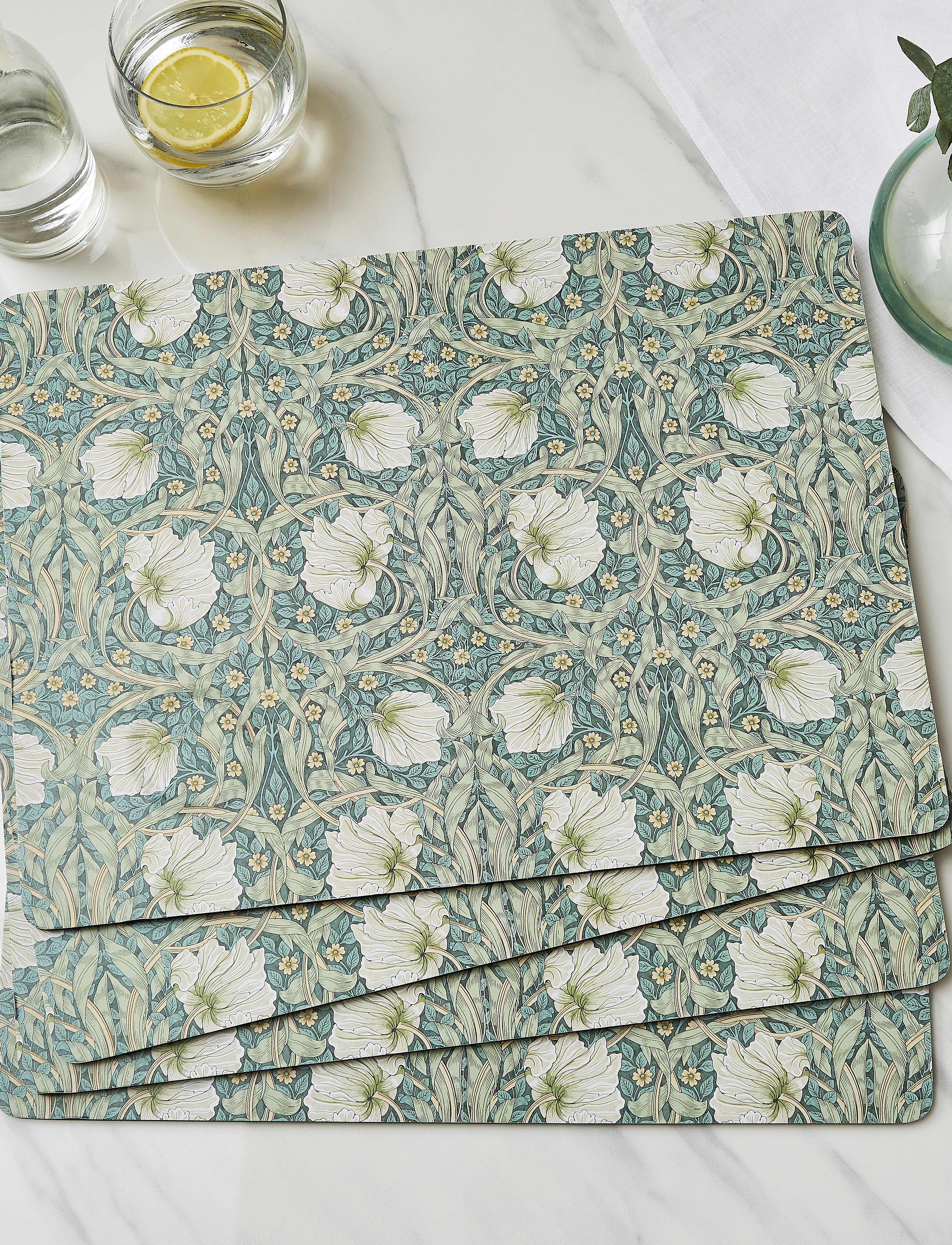 Morris & Co Morris & Co Placemats 4-Pack, One Size, Green, Køkkentekstiler > Dækkeservietter, Unisex