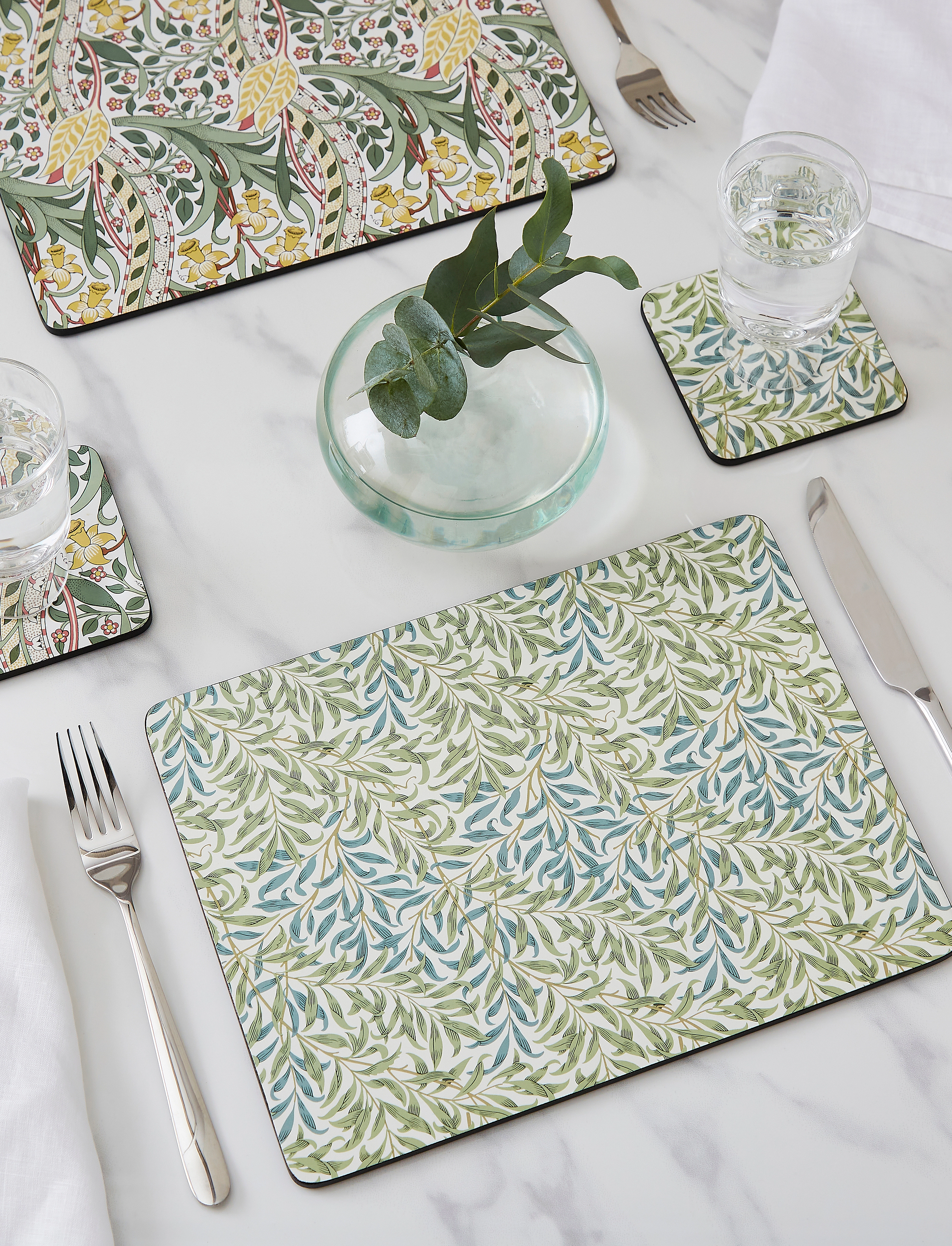 Morris & Co Morris & Co Placemats 4-Pack, 40.1X29.8 cm, Green, Køkkentekstiler > Dækkeservietter, Unisex