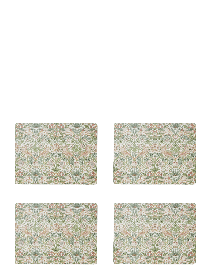 Morris & Co - Strawberry Thief Large Placemats - set of 4 - taldrikualused - green - 0