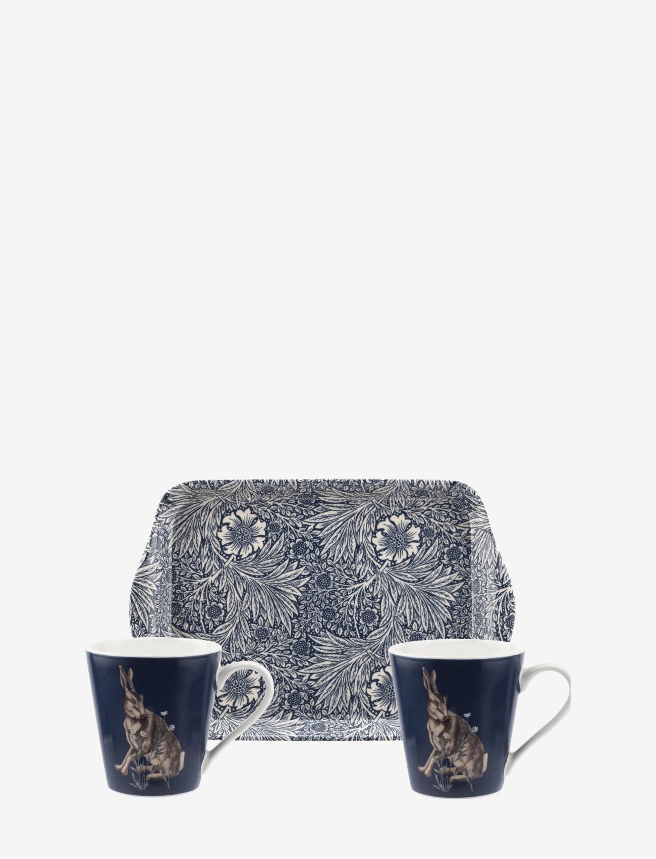Morris & Co Wightwick Mug & Tray Set, Bakke, Blå, Str: ONE SIZE