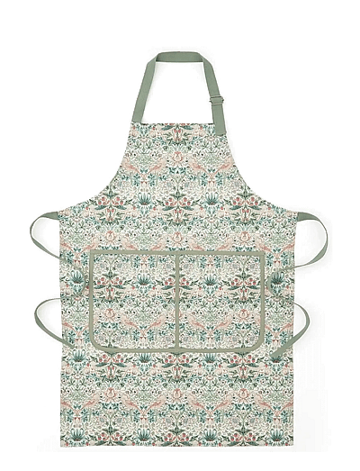Morris & Co Morris & Co Strawberry Thief Cotton Apron - Skoða allt - COCHINEAL WILLOW / green
