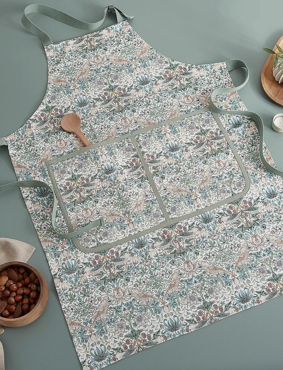 Morris & Co - Morris & Co Strawberry Thief Cotton Apron - põlled - cochineal willow - 0