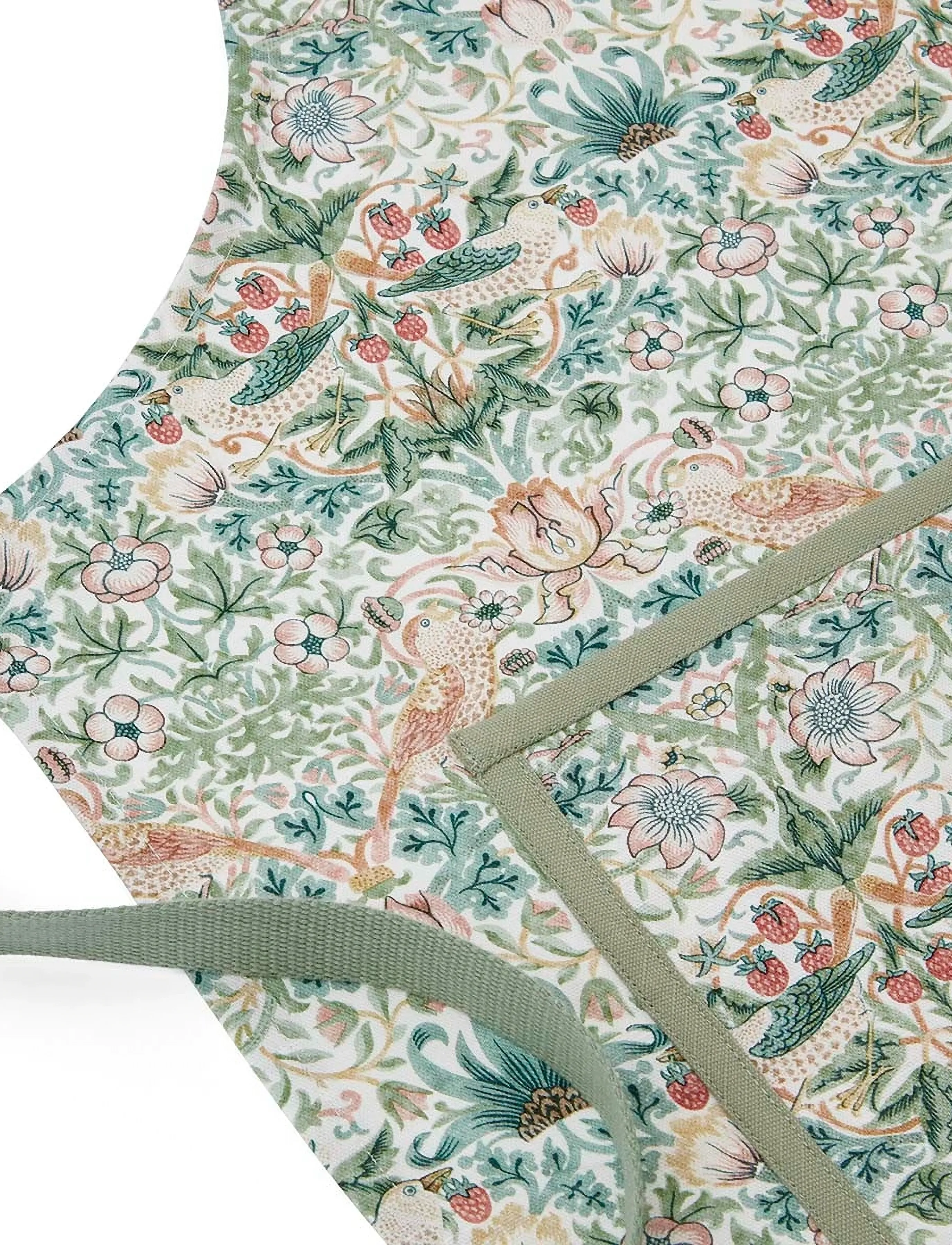 Morris & Co - Morris & Co Strawberry Thief Cotton Apron - schürzen - cochineal  willow - 4