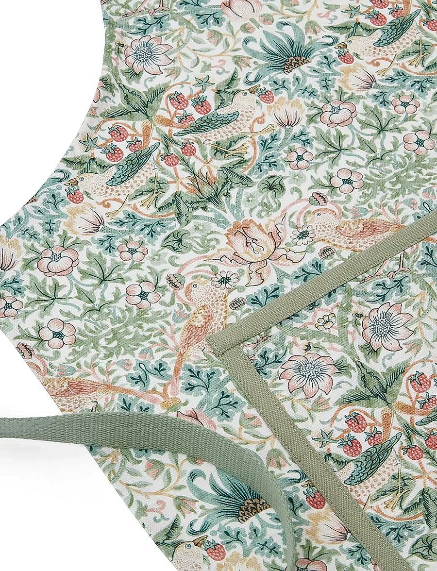 Morris & Co - Morris & Co Strawberry Thief Cotton Apron - põlled - cochineal willow - 4