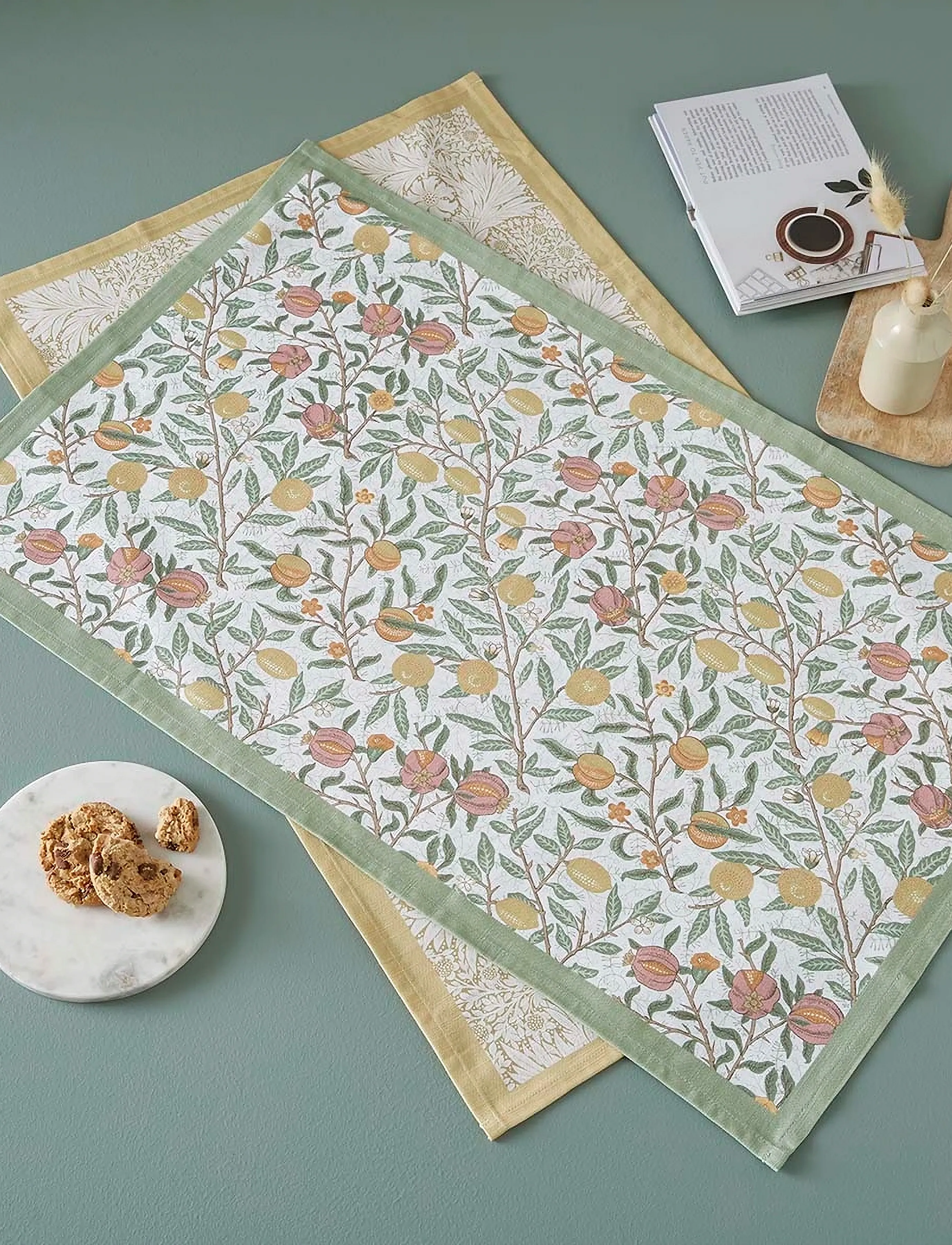 Morris & Co Køkkenhåndklæder, Fruits Marigold – Sæt Med 2 Stk., 45X74 cm, Kitchen Textiles, Grün - Towels, Homeware