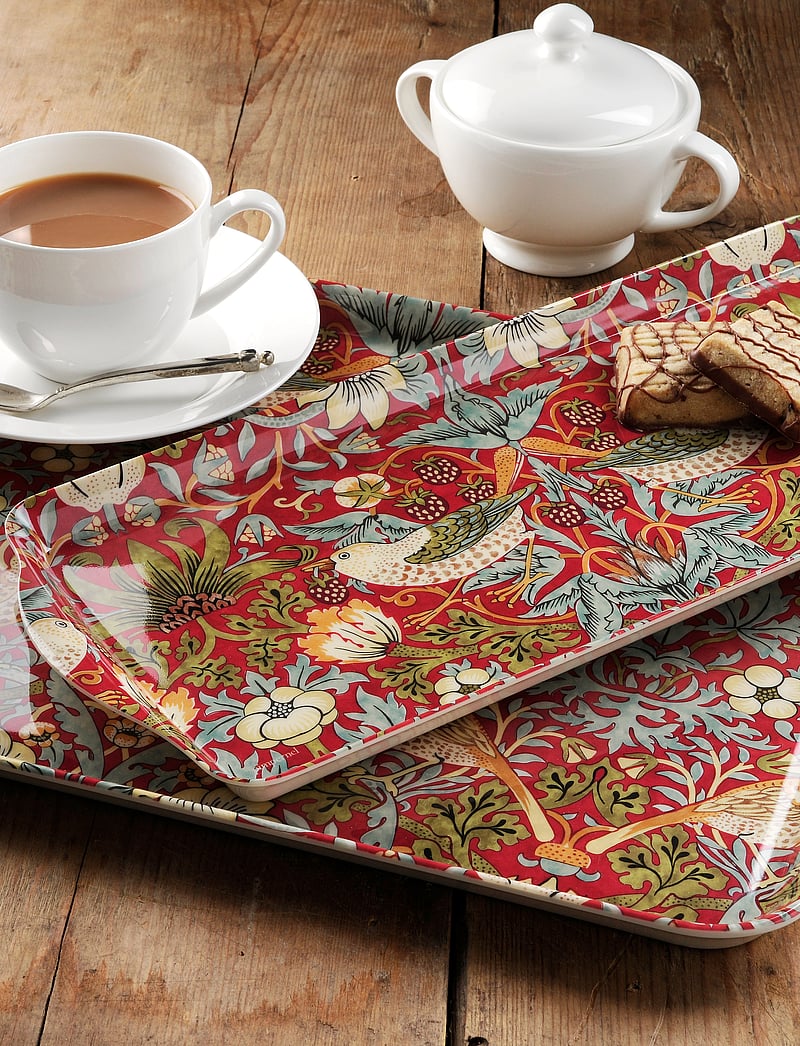 Morris & Co - Strawberry Thief Large Tray - kandikud - red - 0