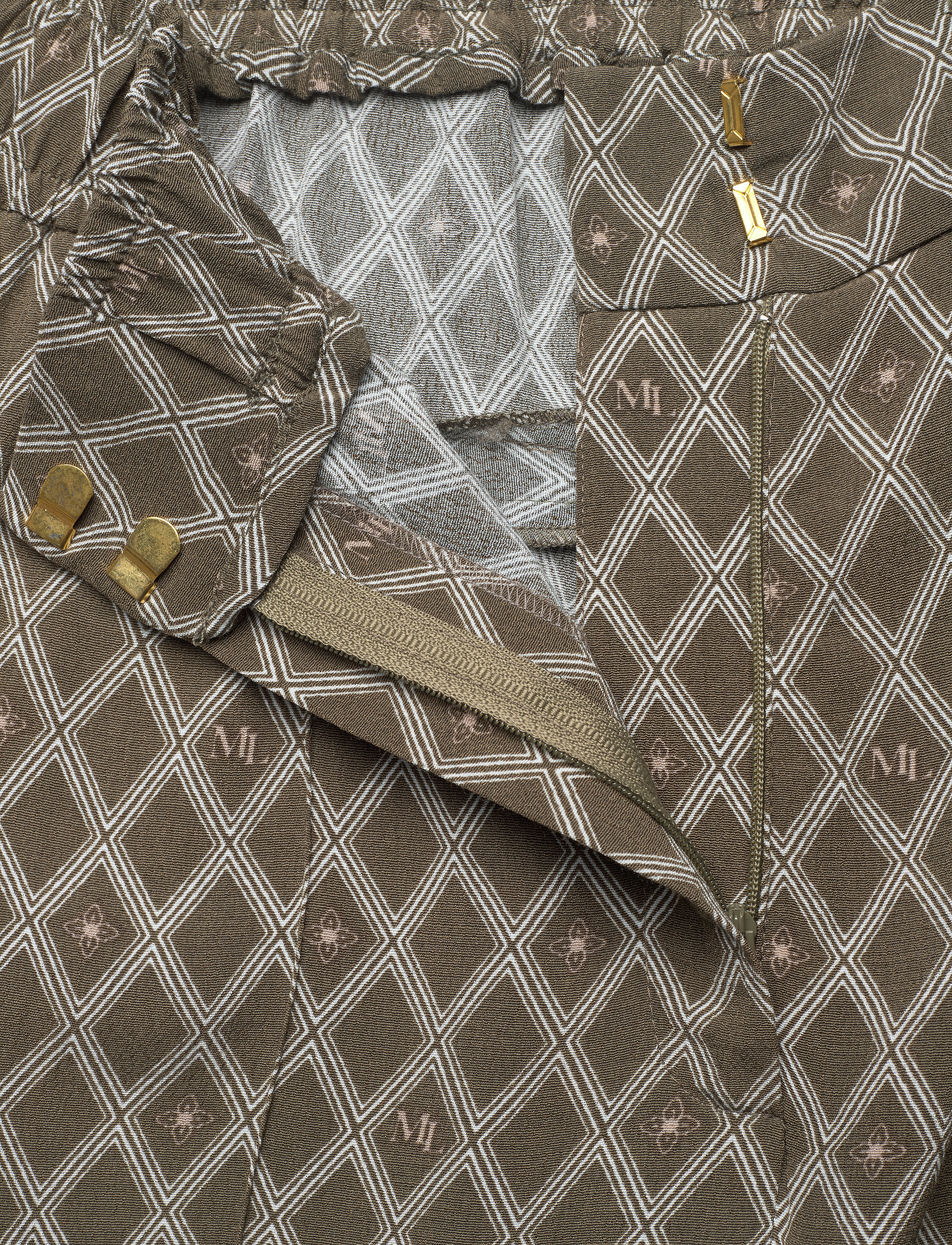 Morris Lady - Leora Print Trouser - olive - 3