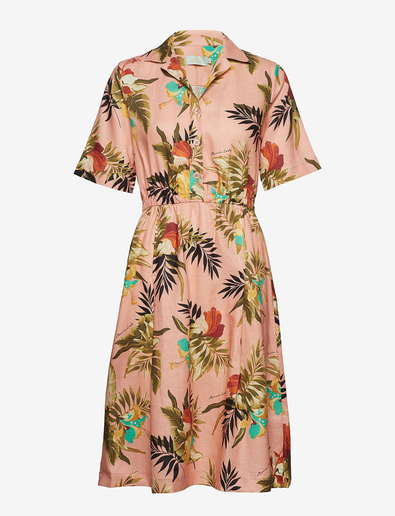 Morris Lady - Donna Printed Linen Dress - pink - 0