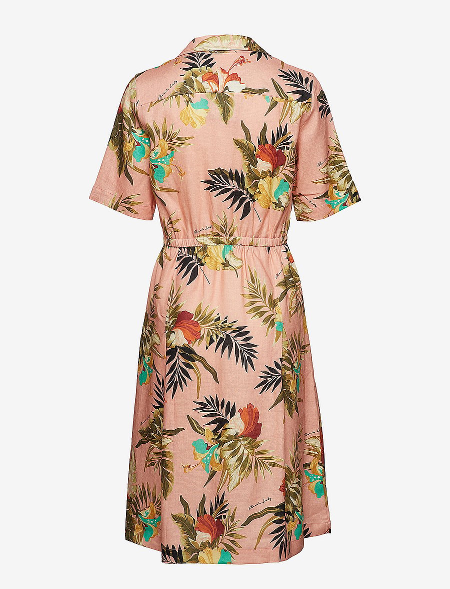 Morris Lady - Donna Printed Linen Dress - pink - 1