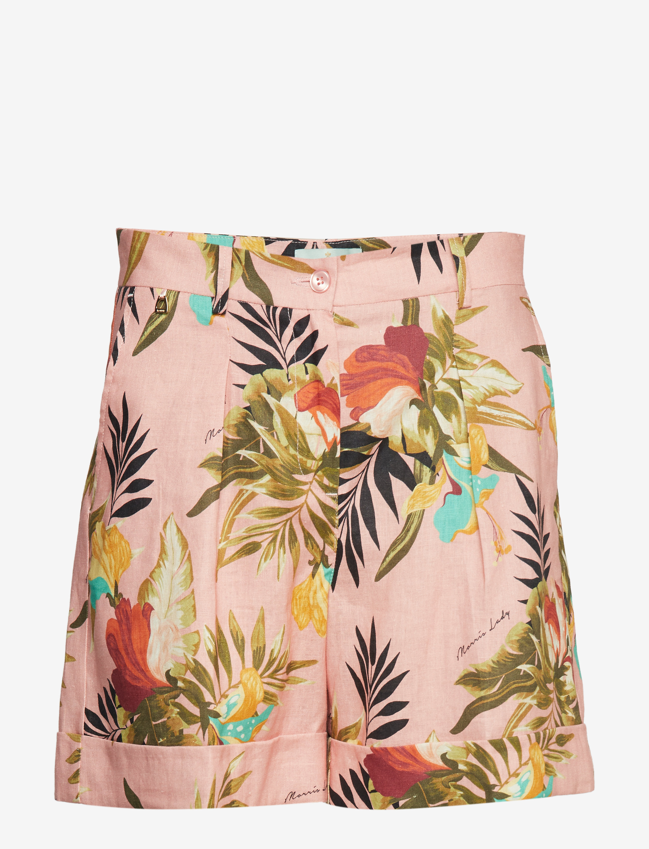 Morris Lady - Mara Printed Linen Shorts - pink - 0