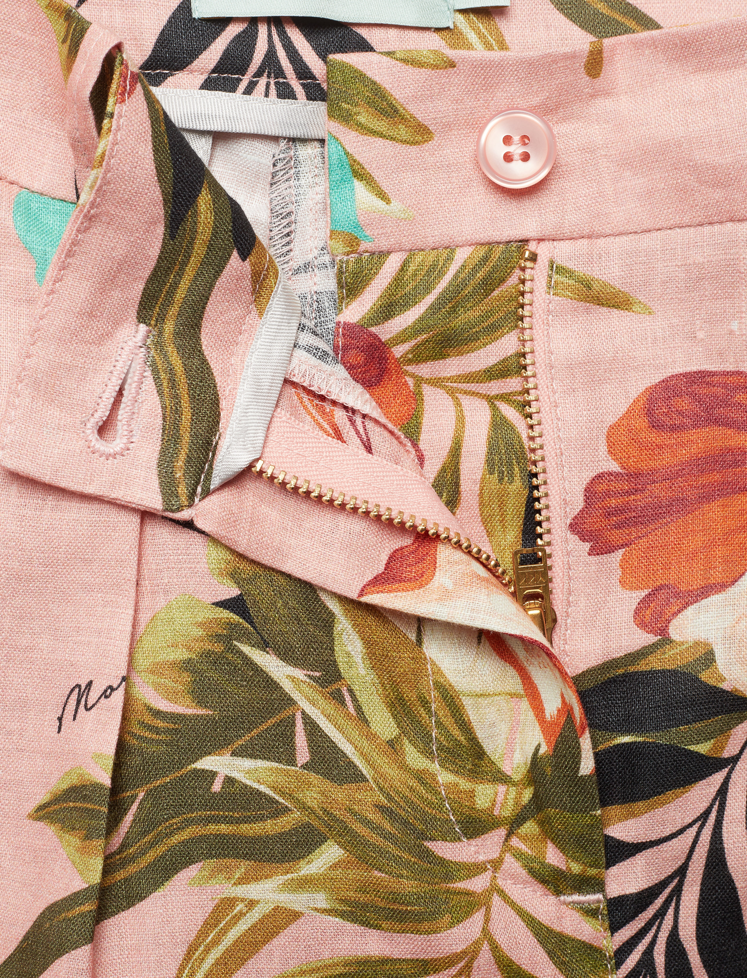 Morris Lady - Mara Printed Linen Shorts - pink - 3