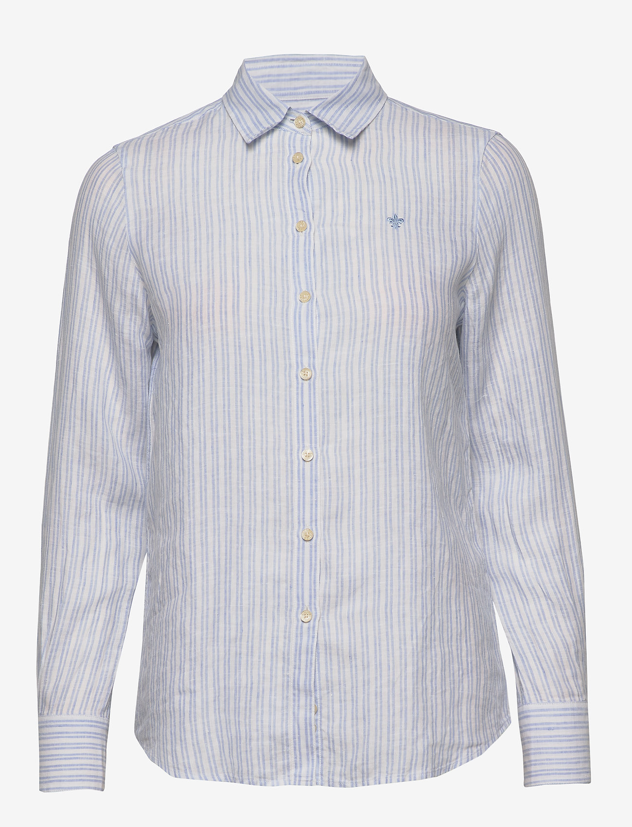 Morris Lady - Kirsten Linen Stripe Shirt - light blue - 0
