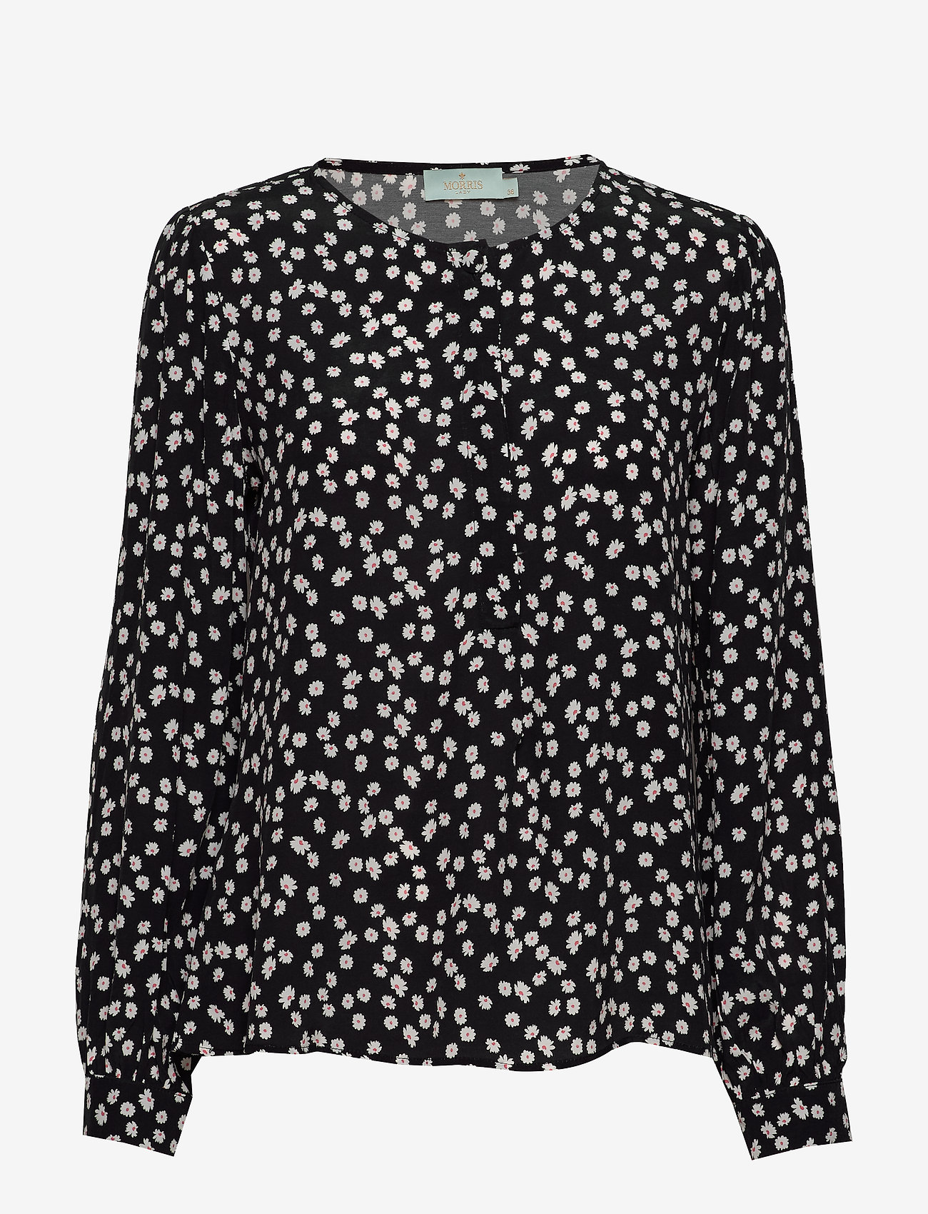 Morris Lady - Ines Printed Blouse - langærmede bluser - black - 0