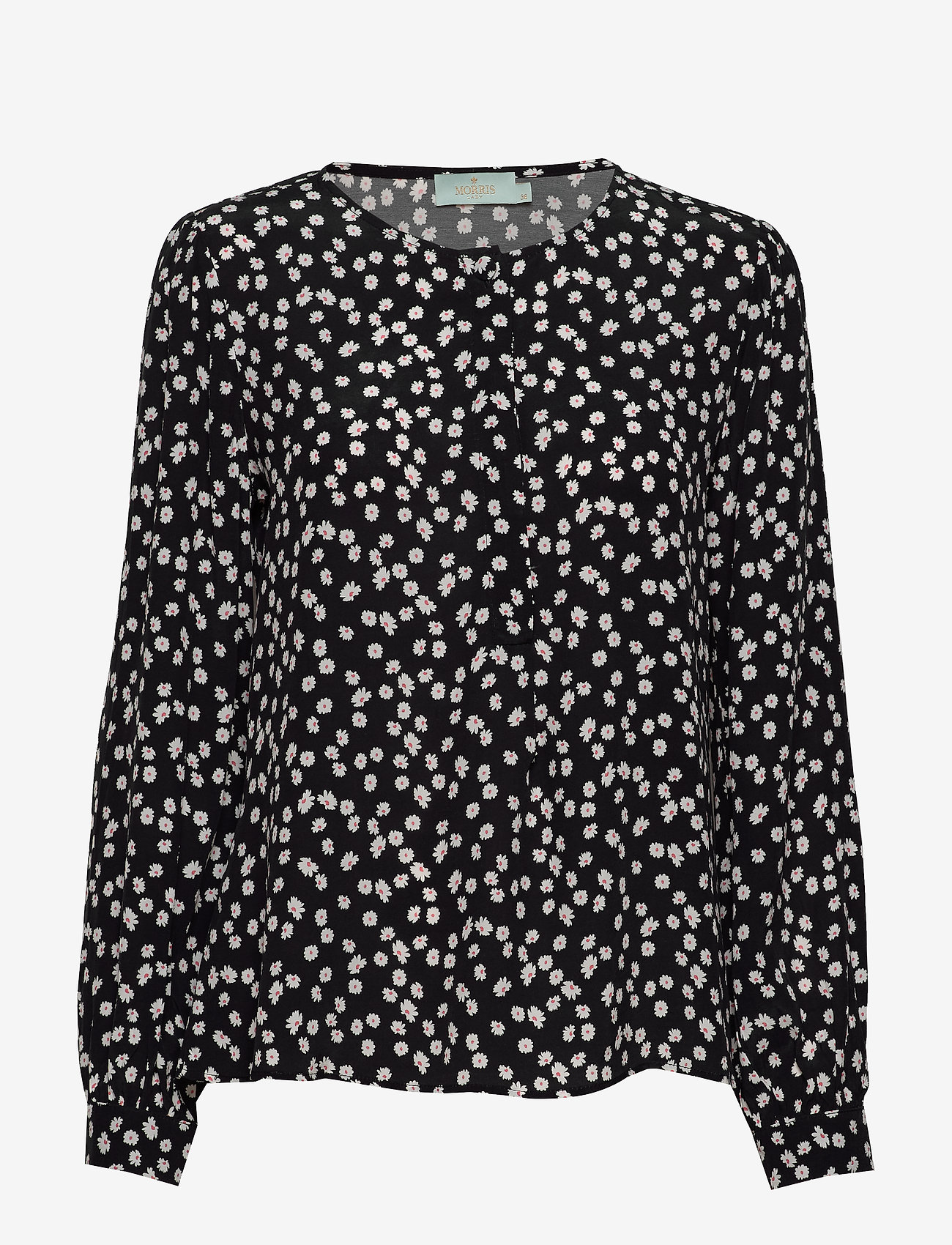 Morris Lady - Ines Printed Blouse - long-sleeved blouses - black - 0