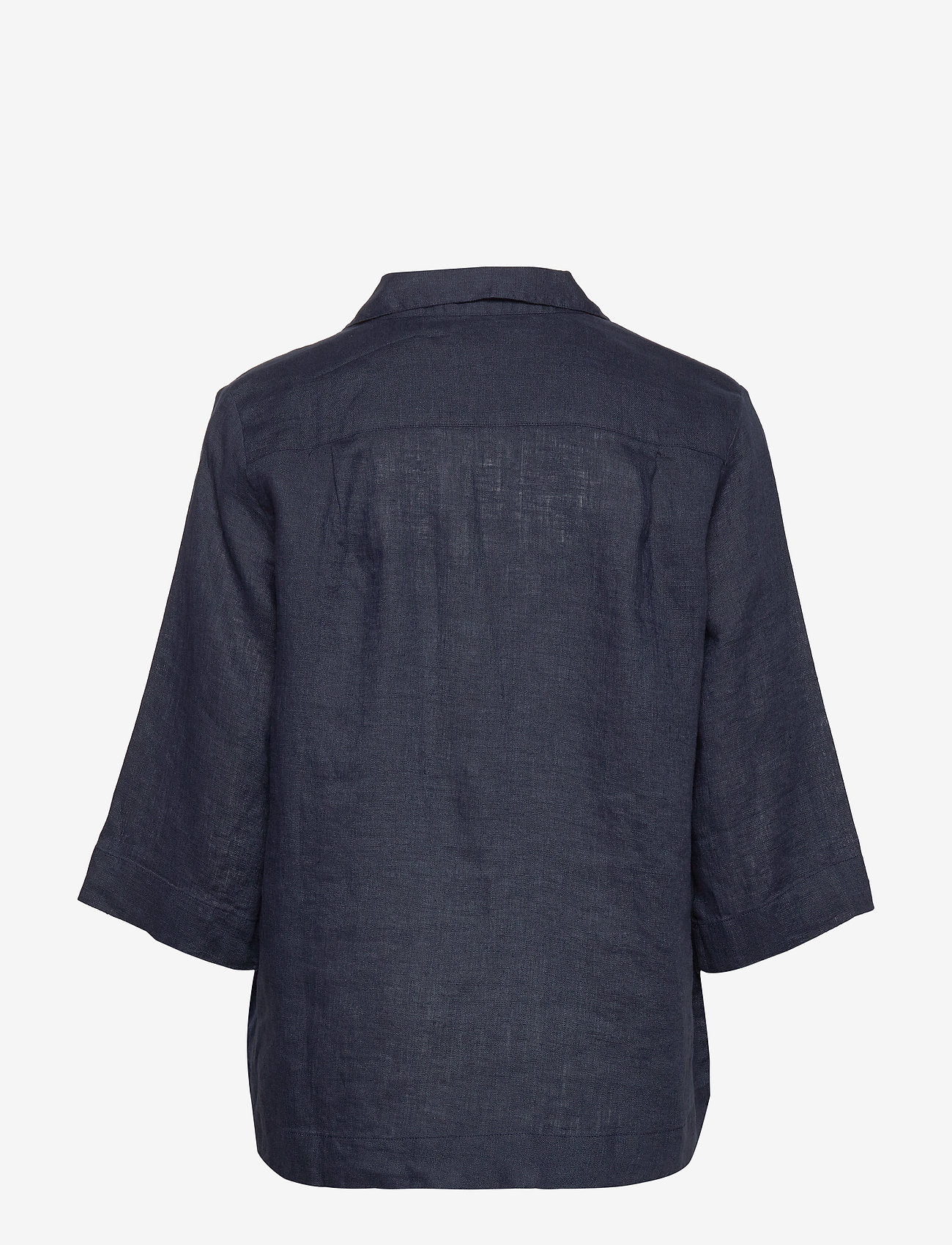 Morris Lady - Marseille Linen Blouse - short-sleeved blouses - blue - 1