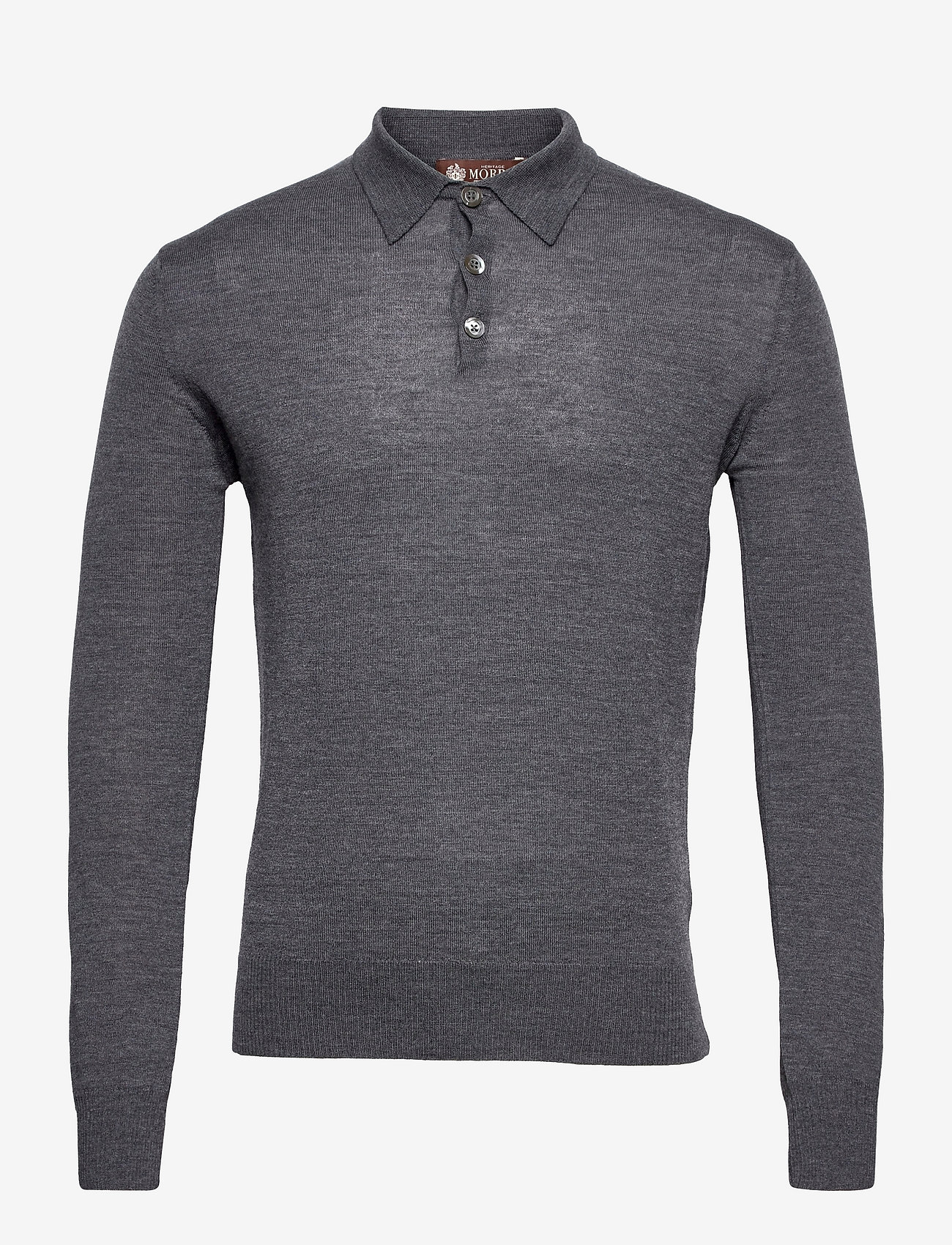 Morris Lady - Heritage Knitted Polo Shirt - grey - 0