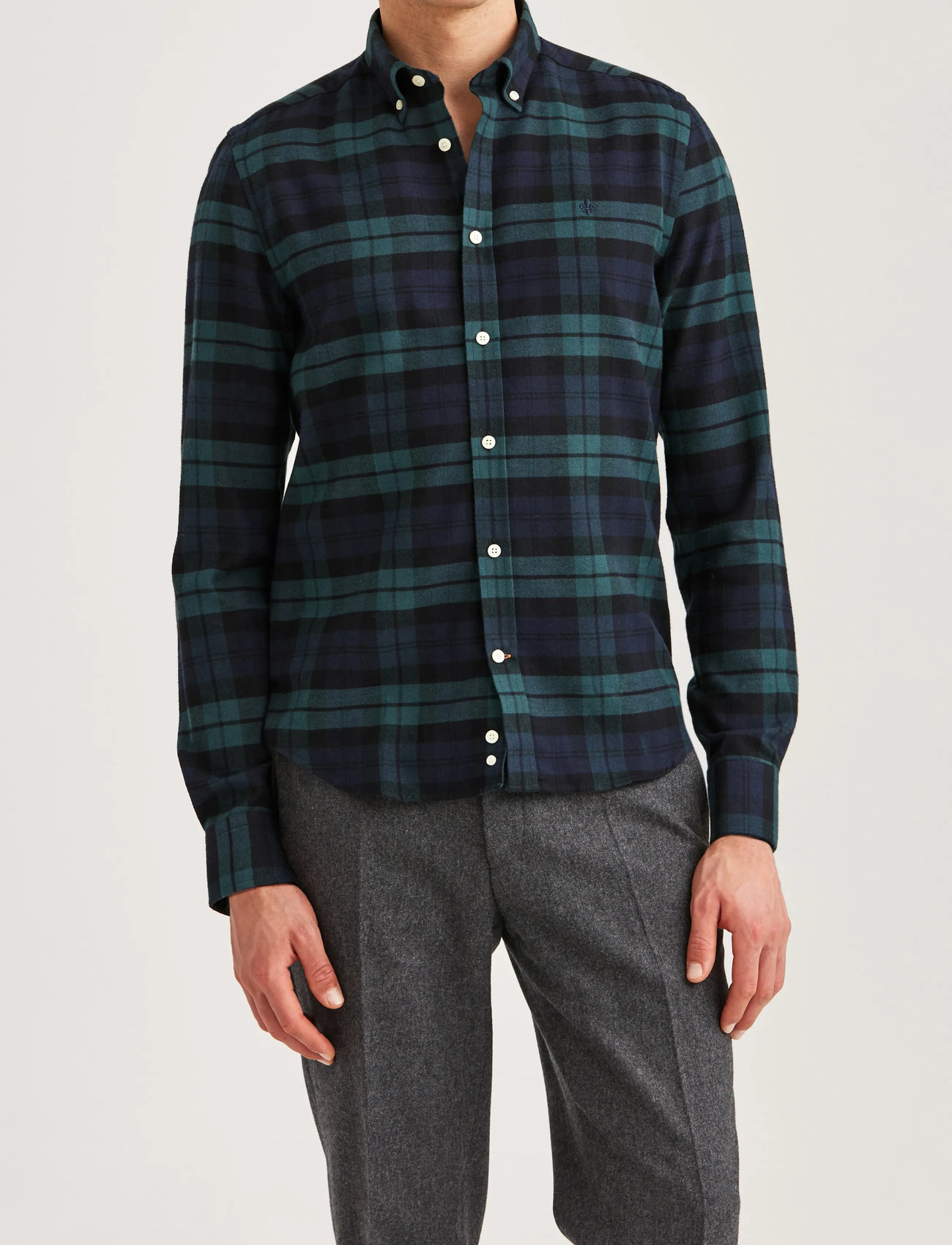 Morris Soft Twill Tartan Shirt-Slim Fit - - M 1