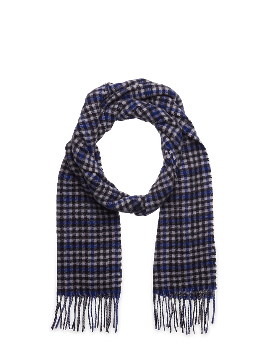Morris - Barry Check Scarf - kerged sallid - grey - 0