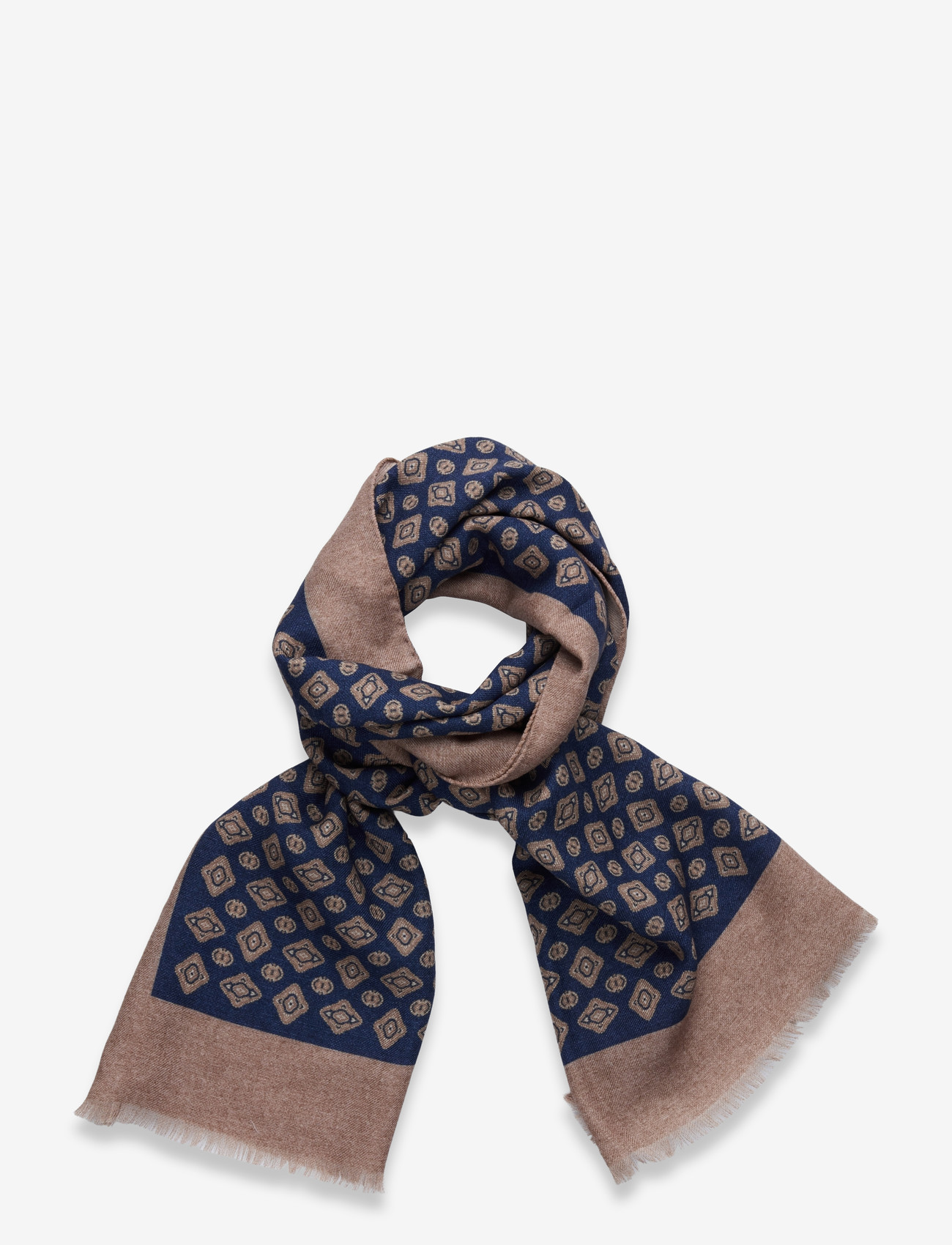 Morris - Mixed Wool Scarf - navy - 0