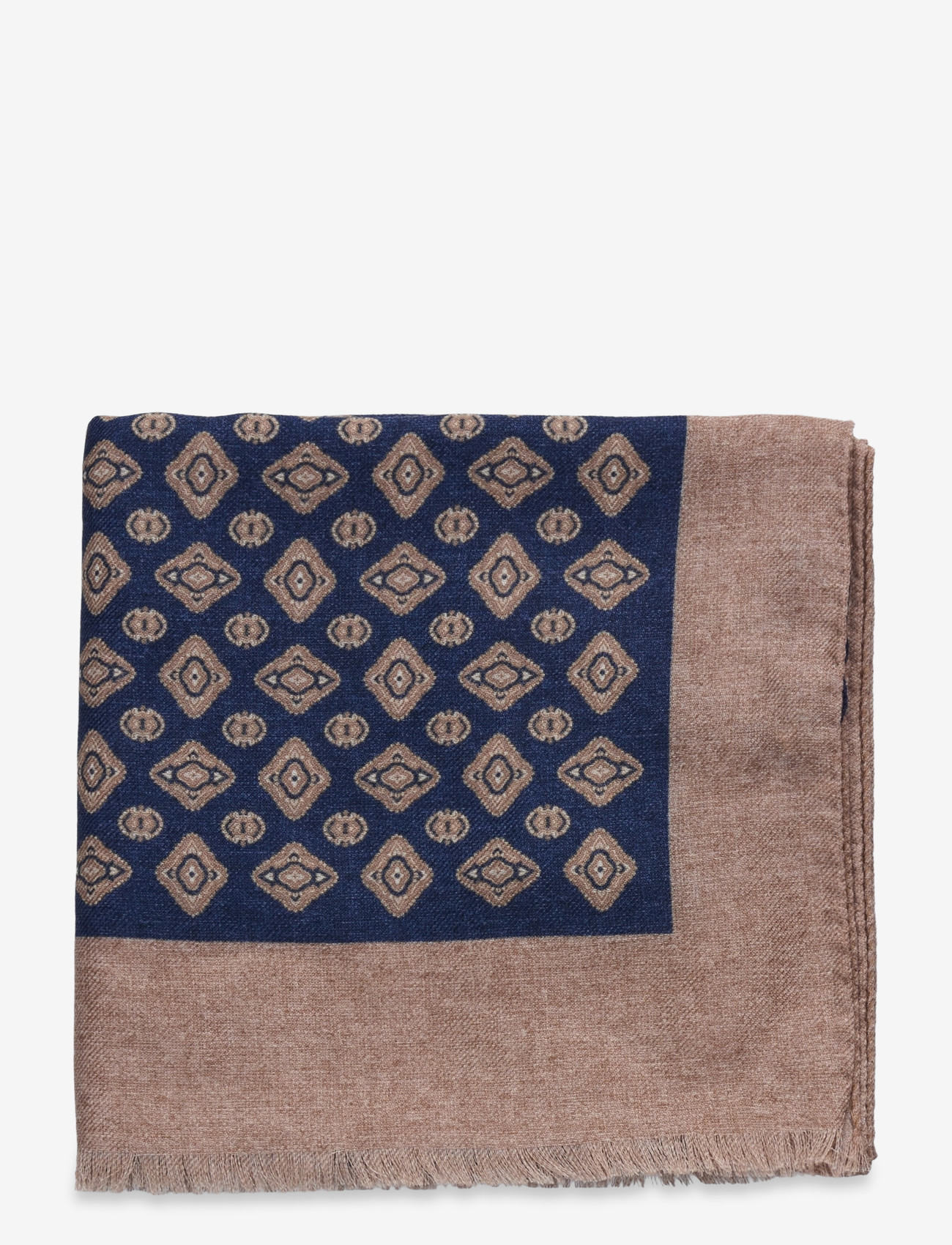 Morris - Mixed Wool Scarf - navy - 1