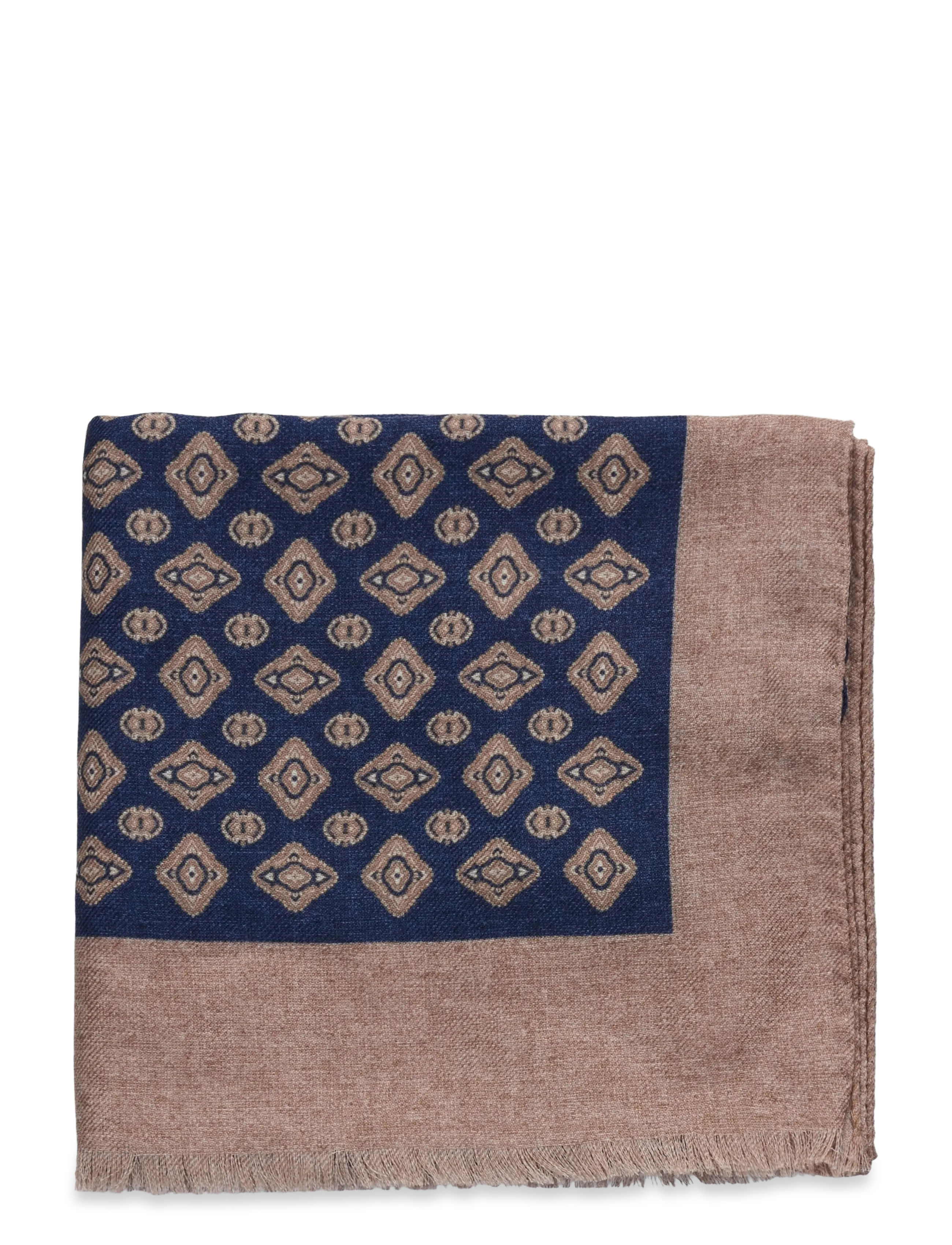Morris - Mixed Wool Scarf - navy - 1