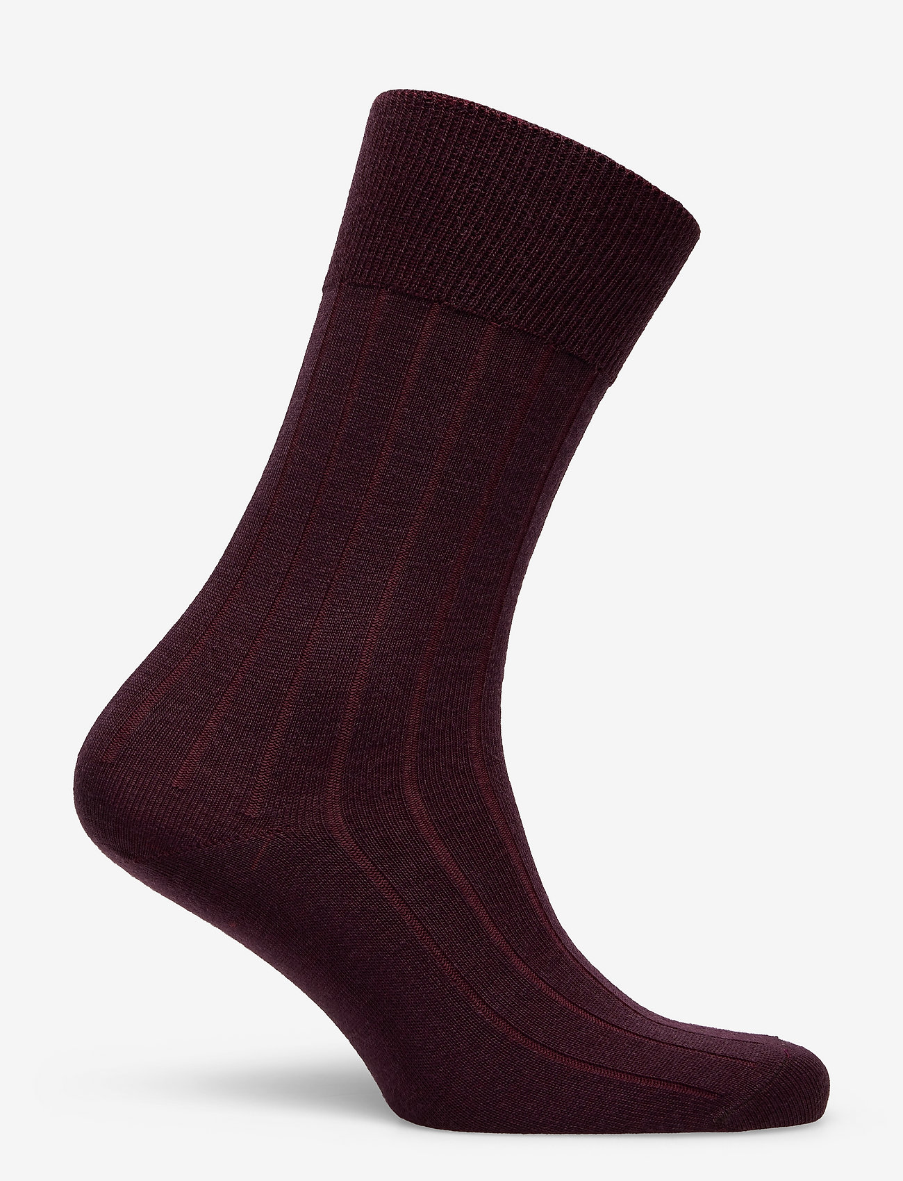 Morris - Morris Wool Rib Socks - wine red - 1
