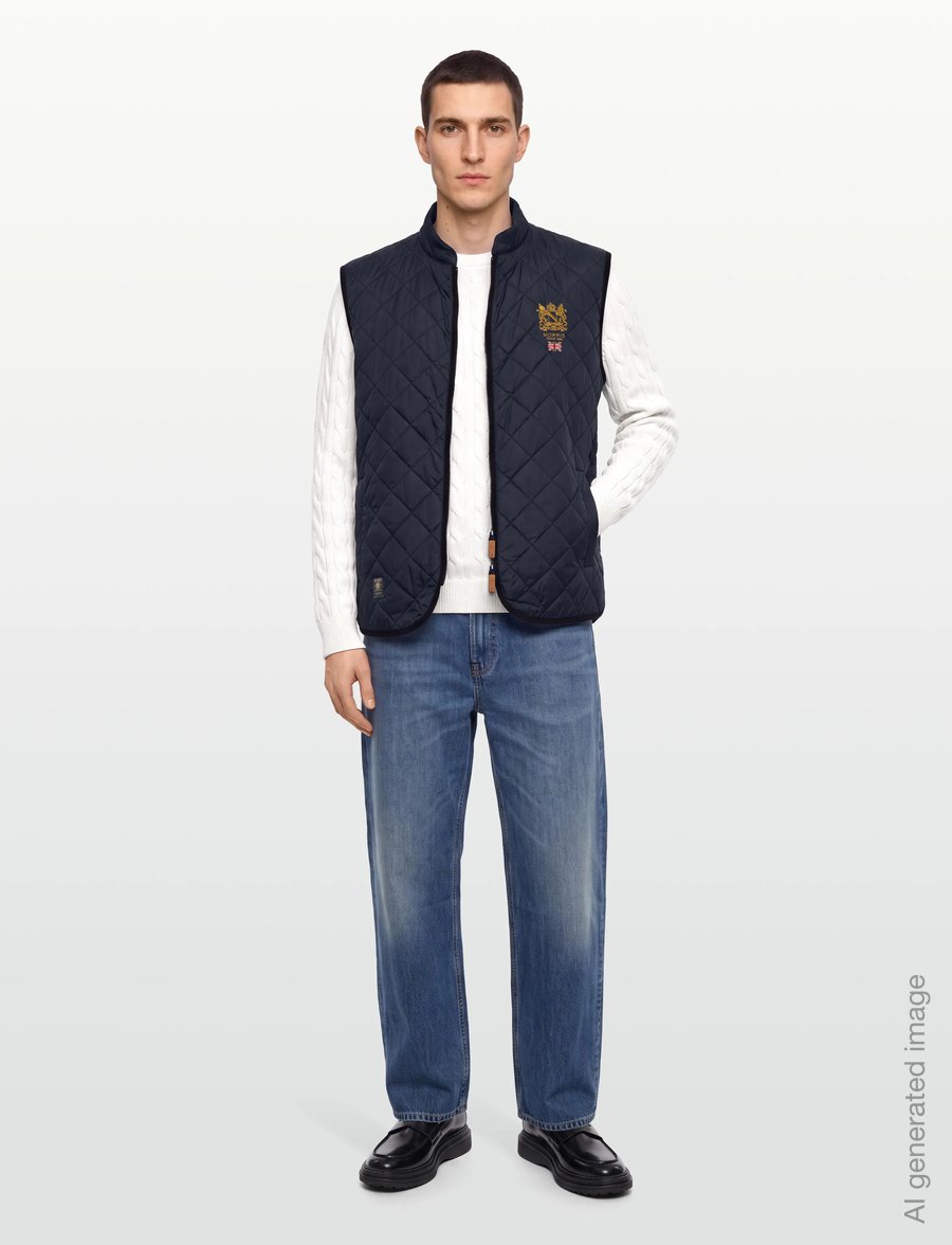 Morris - Trenton Quilted Vest - västar - old blue - 1