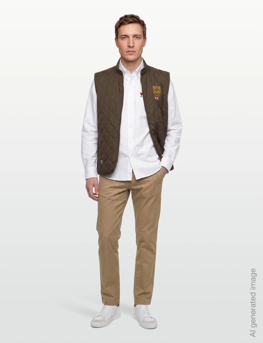 Morris - Trenton Quilted Vest - veste - olive - 0