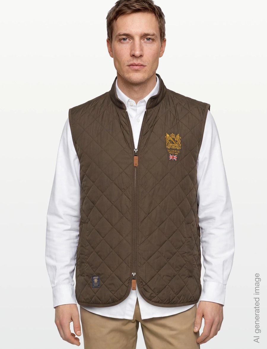 Morris - Trenton Quilted Vest - veste - olive - 4