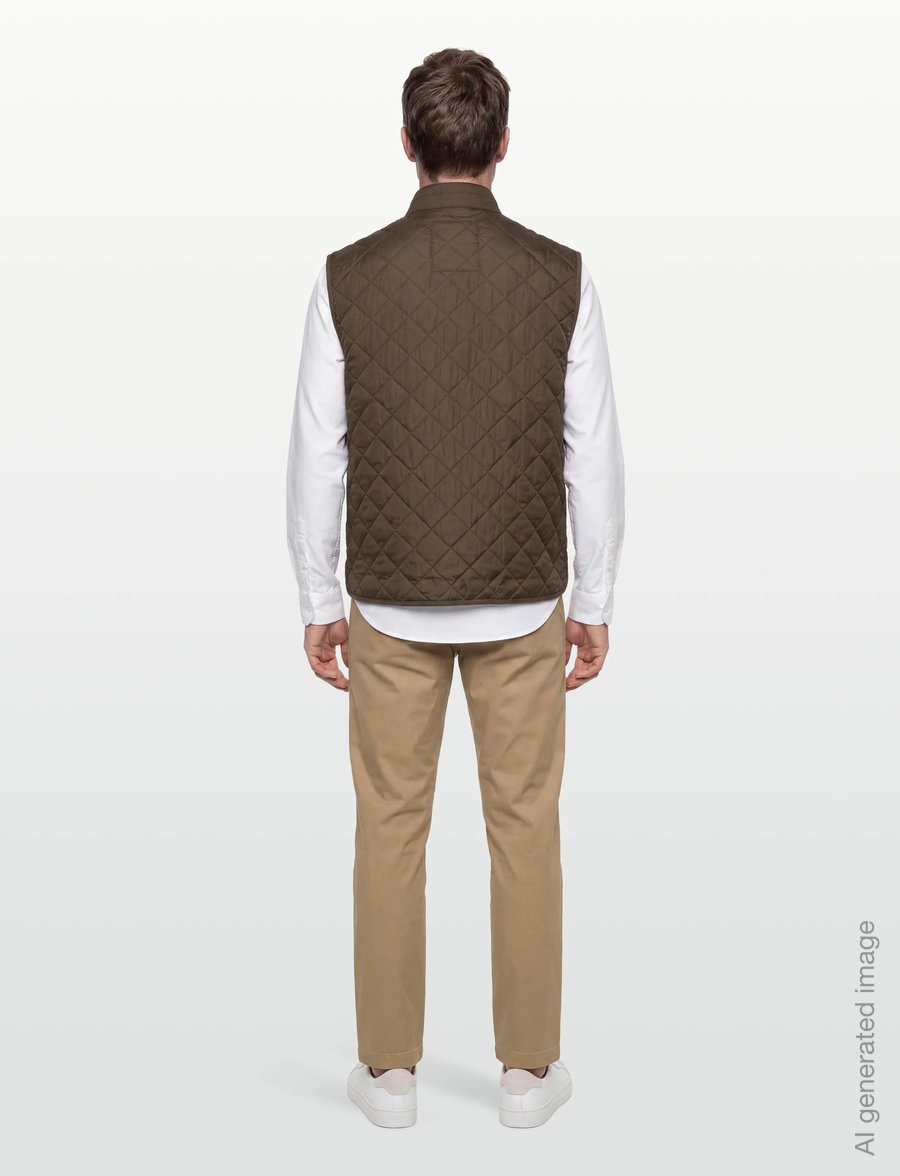 Morris - Trenton Quilted Vest - veste - olive - 5
