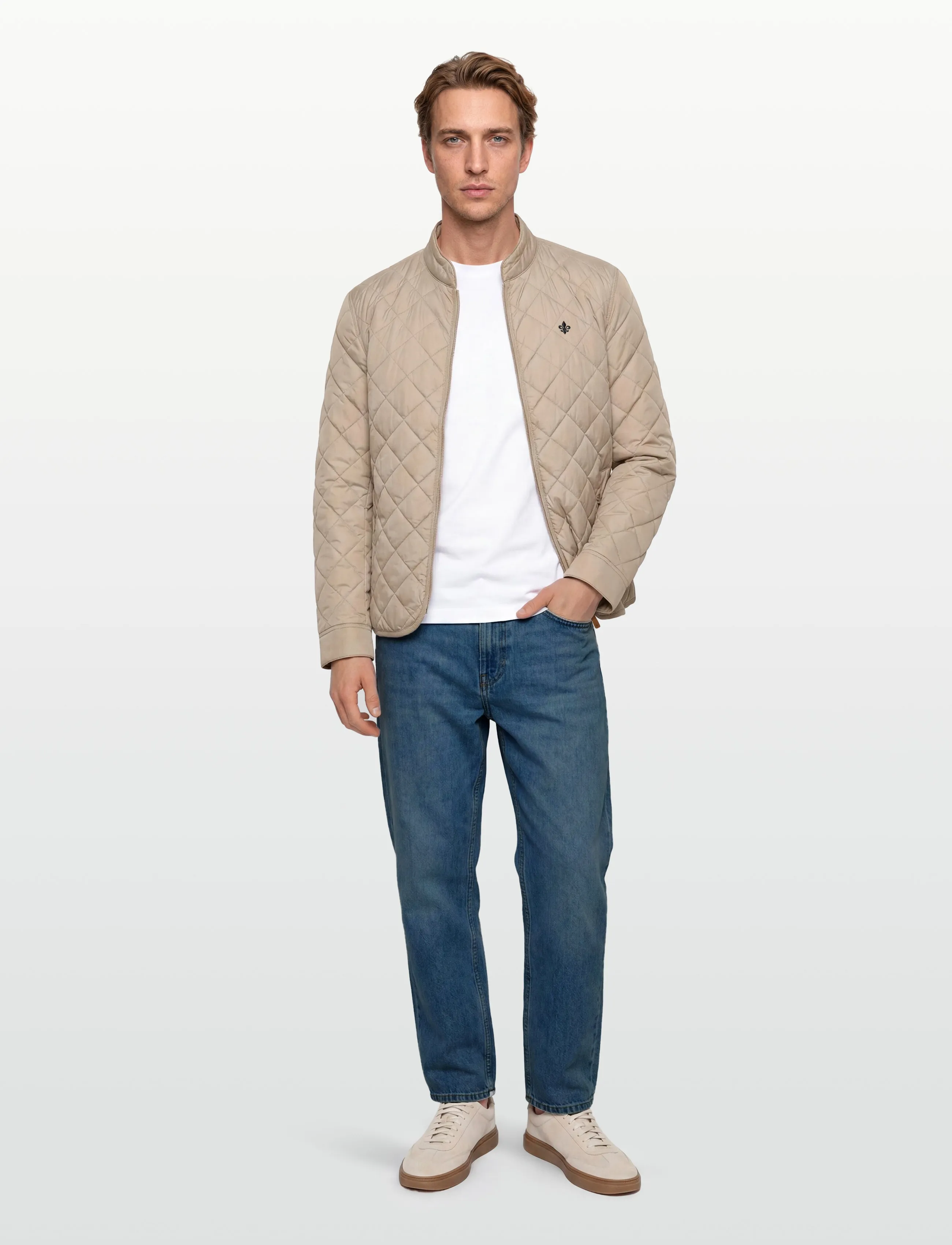 Morris Teddy Quilted Jacket, Mænd, Quiltet Jakke, Beige, Str: S